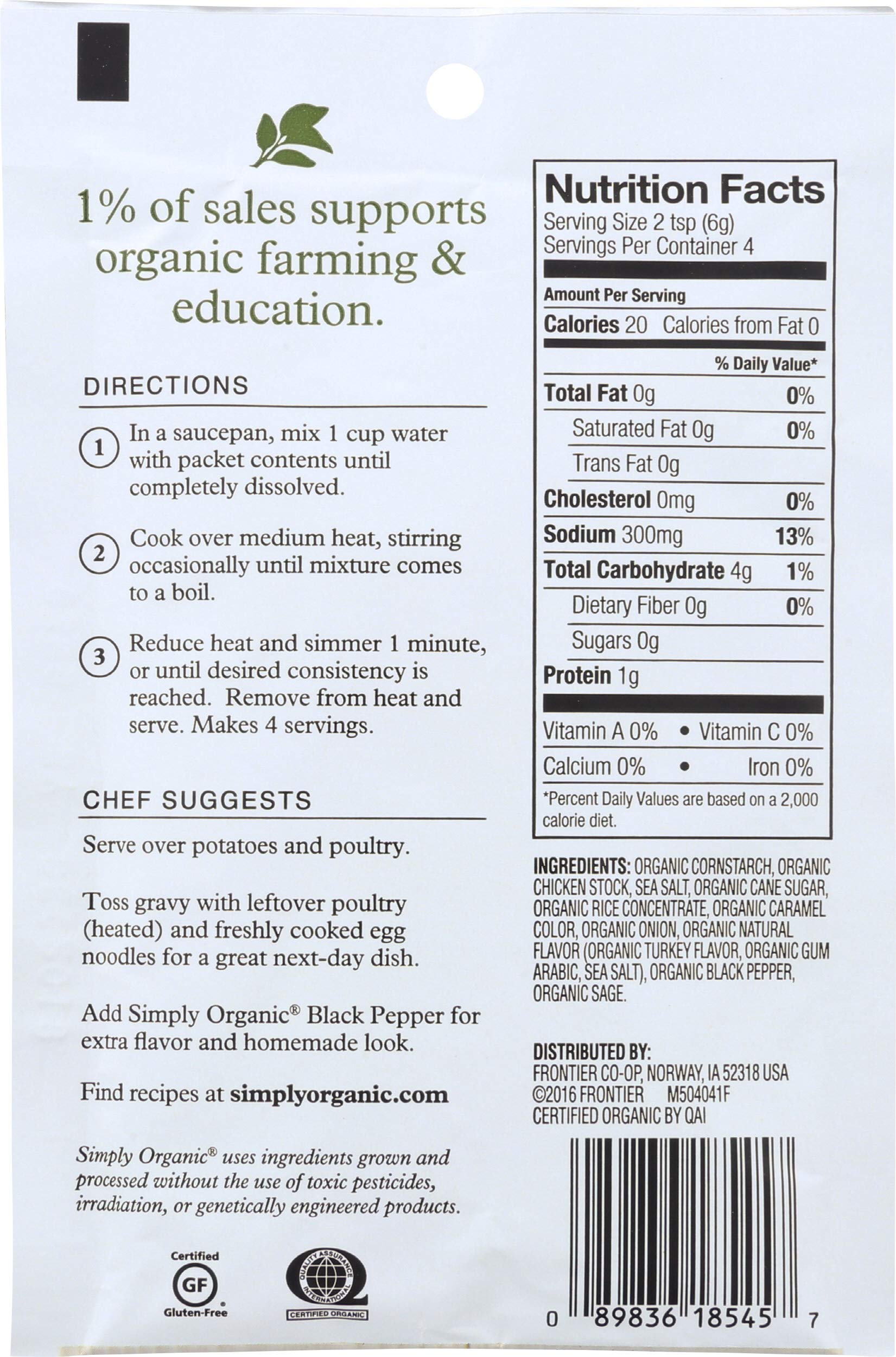 Simply Organic Roasted Turkey Flavored Gravy Mix, Certified Organic, Gluten-Free |0.85 Ounce (Pack of 3)