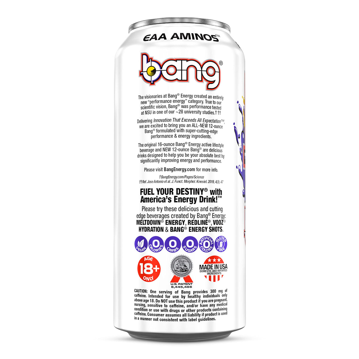 Bang Energy Nectarine Blueberry, Sugar-Free Energy Drink, 16-Ounce (Pack of 12)