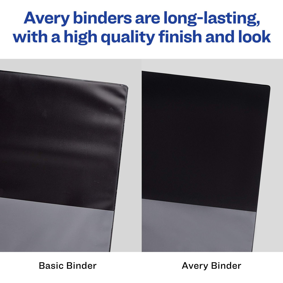 Avery Heavy-Duty Nonstick View 3 Ring Binder, 1/2 inch Slant Rings, 135-Sheet Capacity, Black (05233) (Pack of 2)