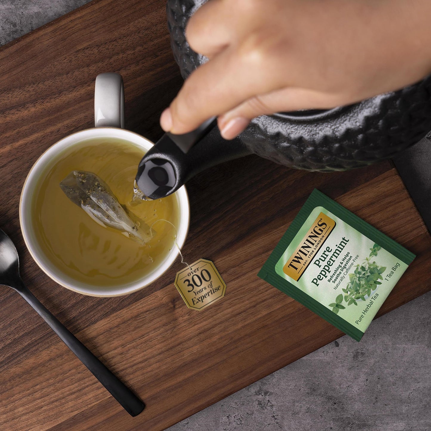 Twinings Pure Peppermint Tea - Naturally Caffeine Free, Refreshing Mint Herbal Tea Bags Individually Wrapped, 50 Count