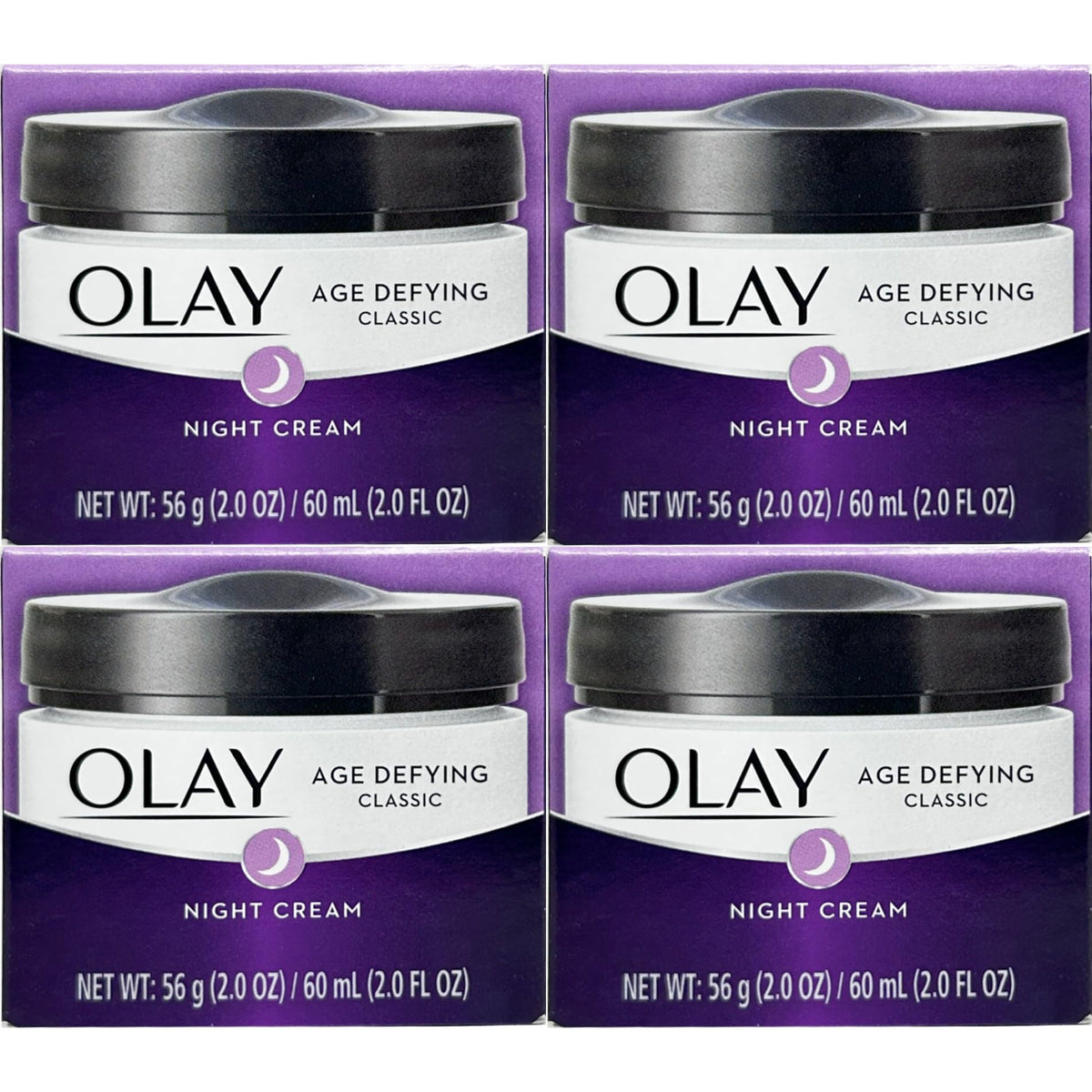 OLAY Age Defying Classic Night Cream 2.0 oz (Packs of 4)