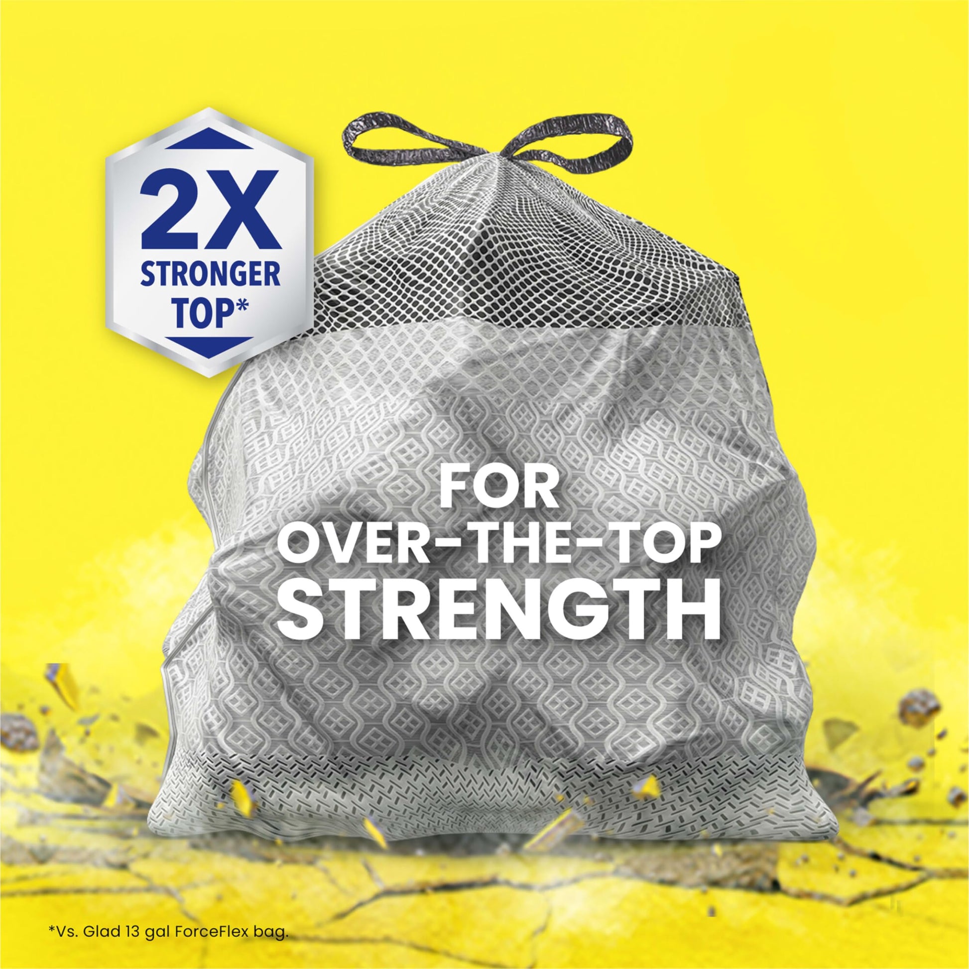 Glad ForceFlex MaxStrength Kitchen Trash Bags, 20 Gal, Fresh Clean Febreze, 80 Ct (Package May Vary)