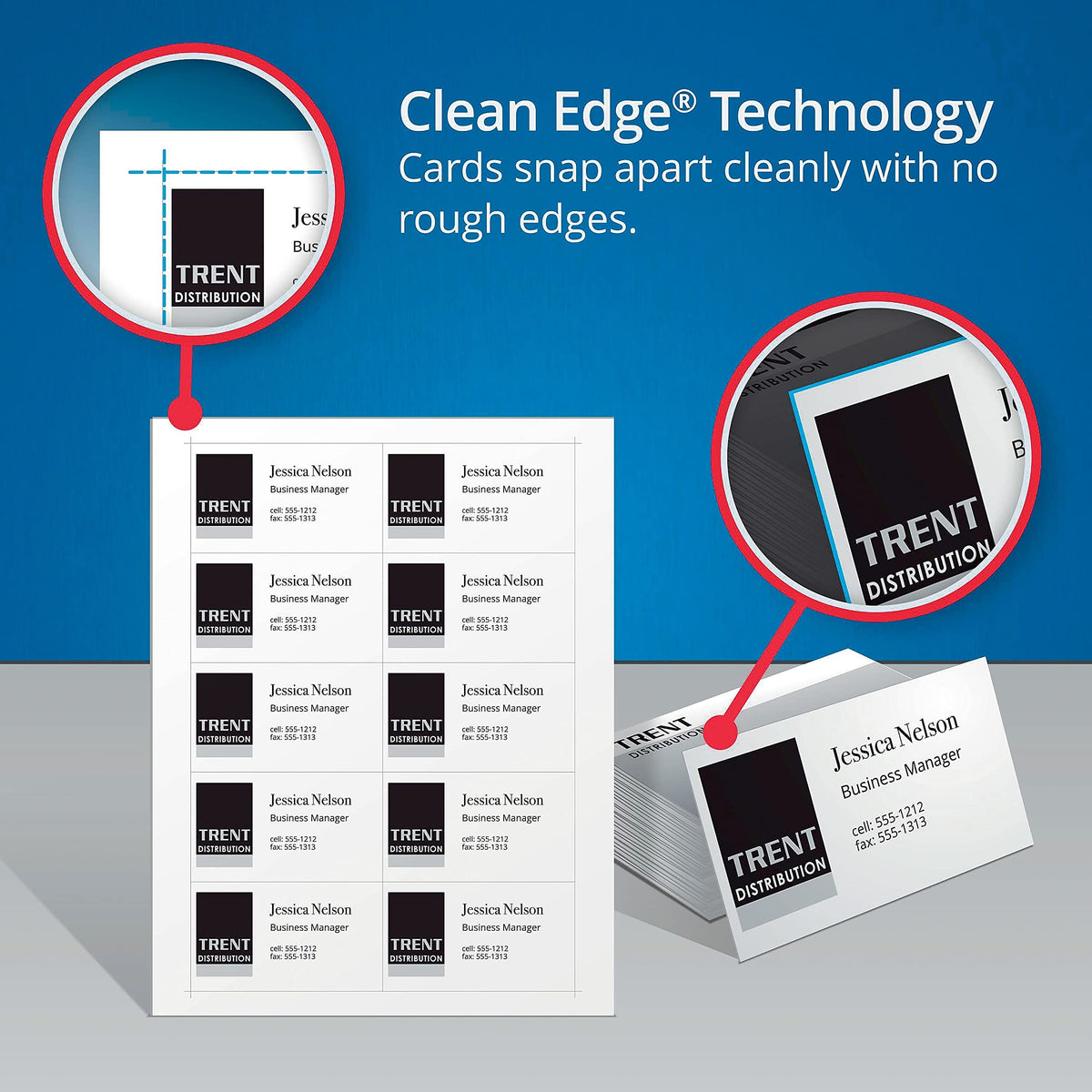 AVE8873 - Avery 2-Side Printable Clean Edge Business Cards