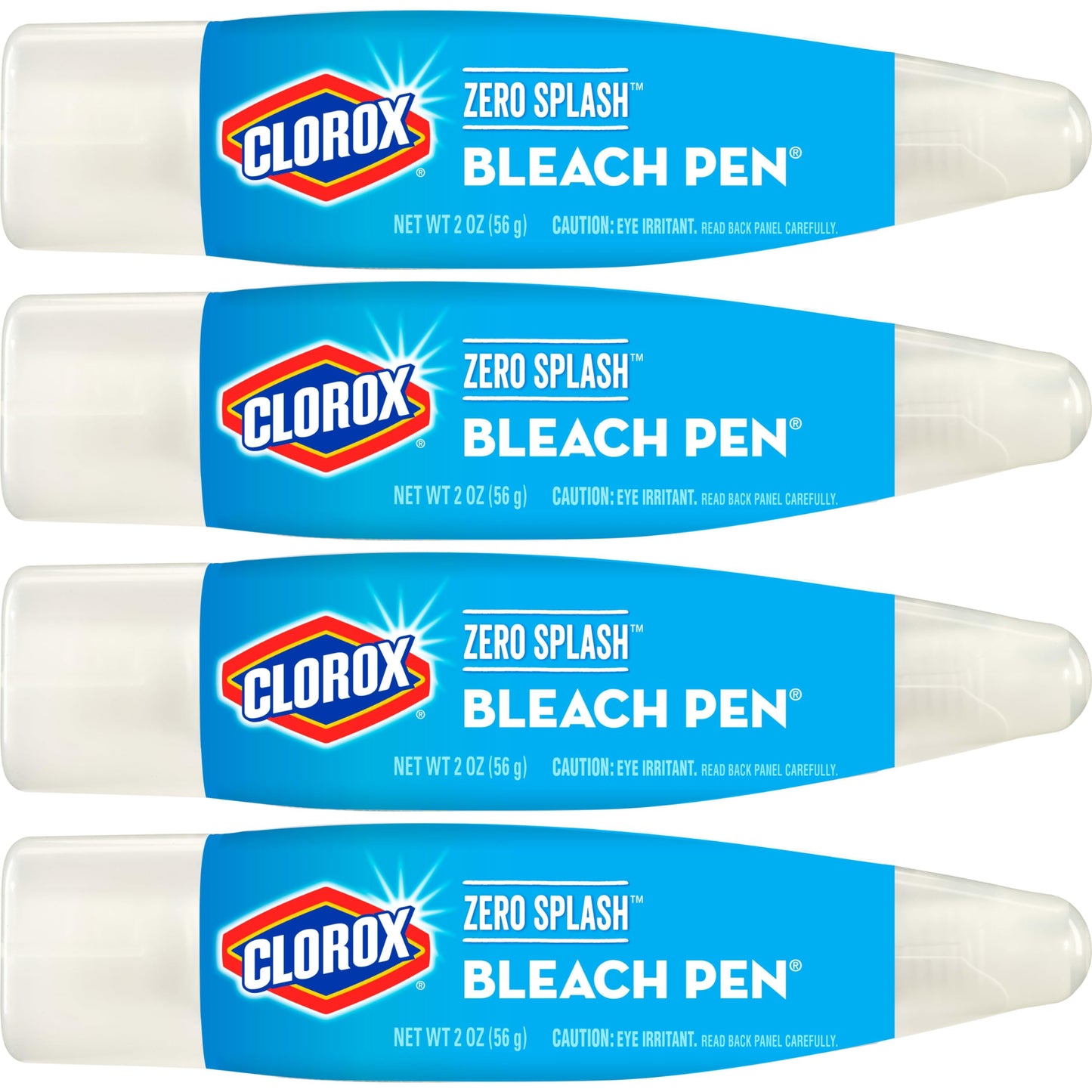 Clorox Bleach Pens, Zero Splash Stain Remover Pen, Spot Cleaner, 2 Ounces (Pack of 4)