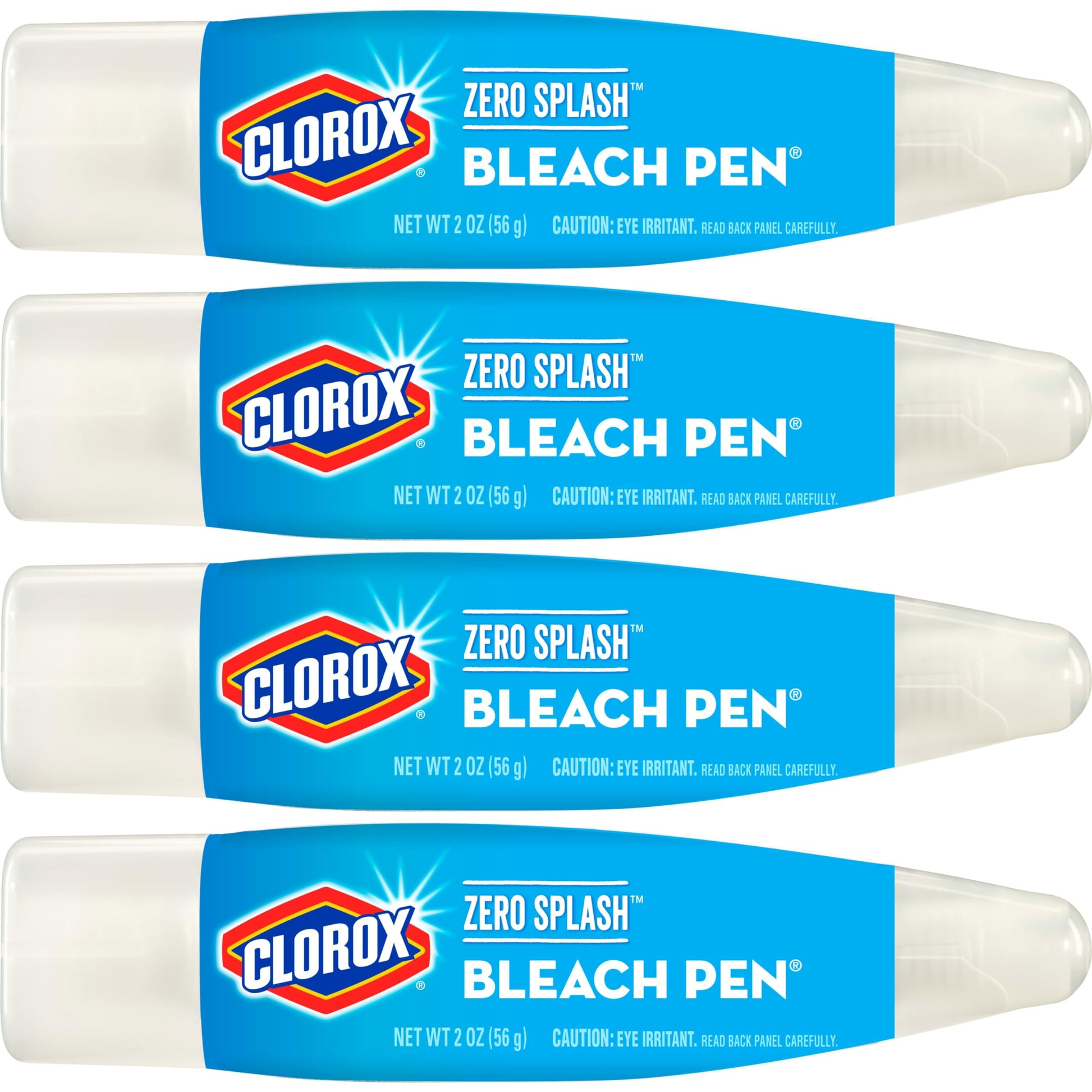 Clorox Bleach Pens, Zero Splash Stain Remover Pen, Spot Cleaner, 2 Ounces (Pack of 4)