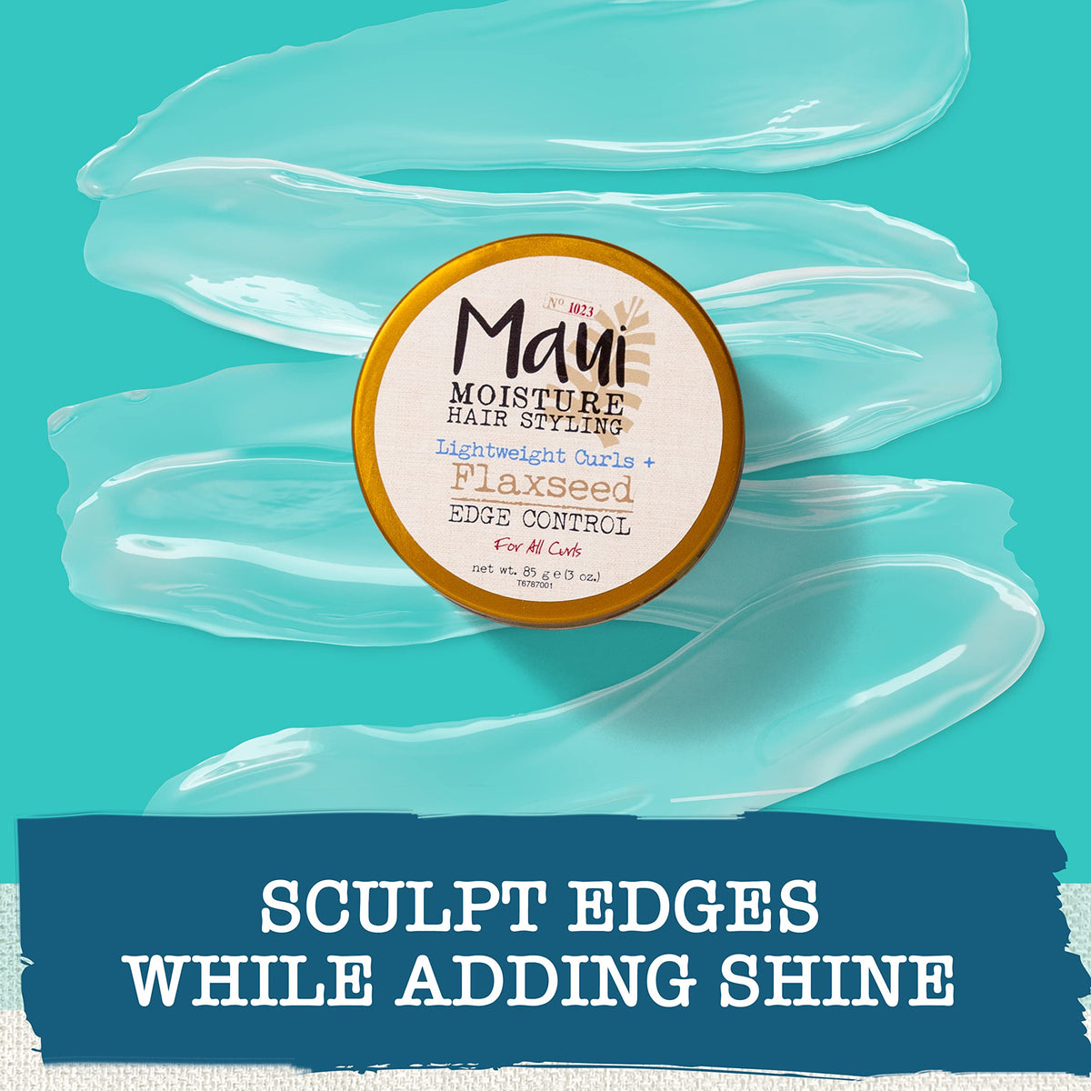Maui Moisture Lightweight Curls + Flaxseed Edge Control, Hair Styling Pomade for Frizz Control, 3 Oz