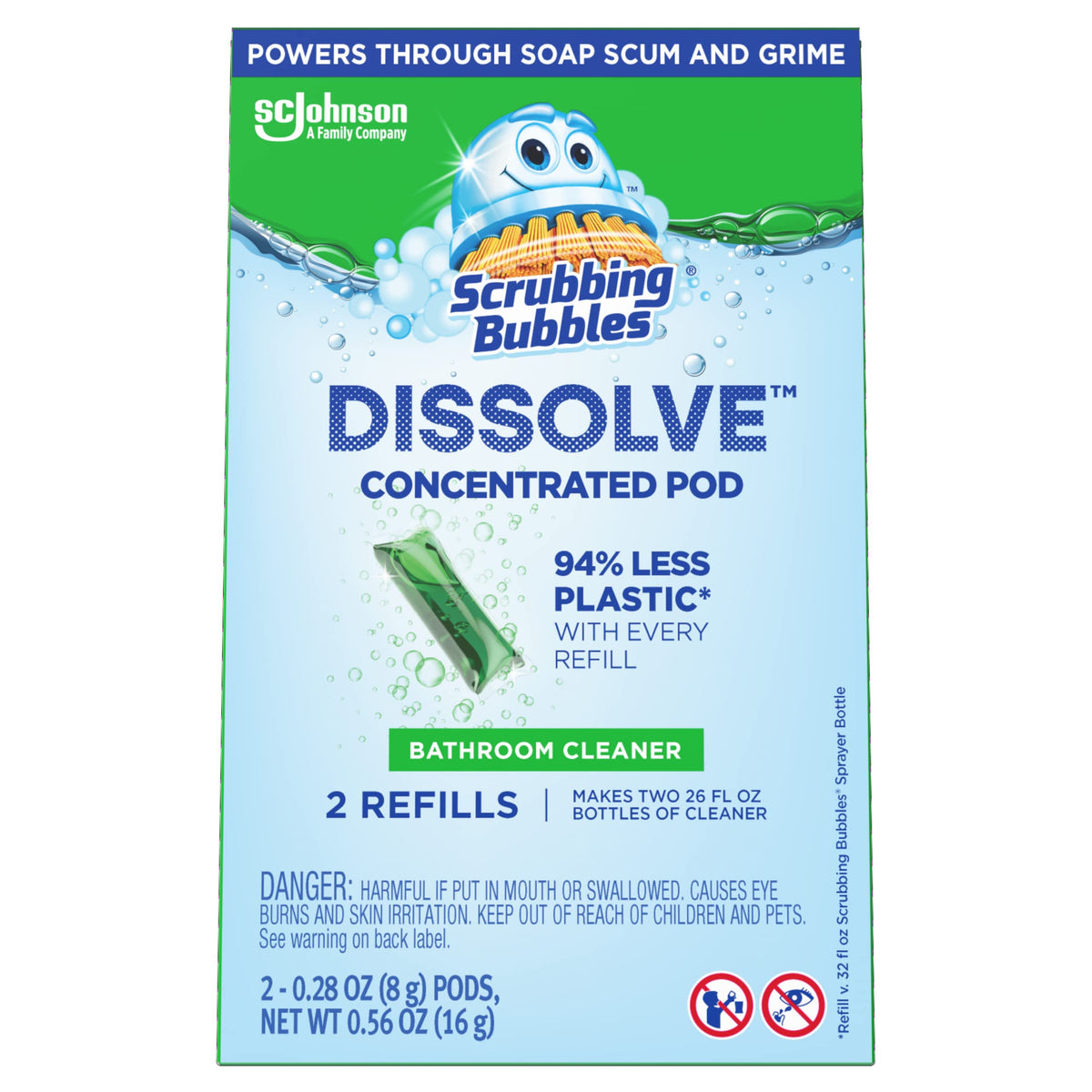 SCRUBBING BUBBLES BATH DISSOLVE PODS 2PK RFILL 2X0.28FLOZ