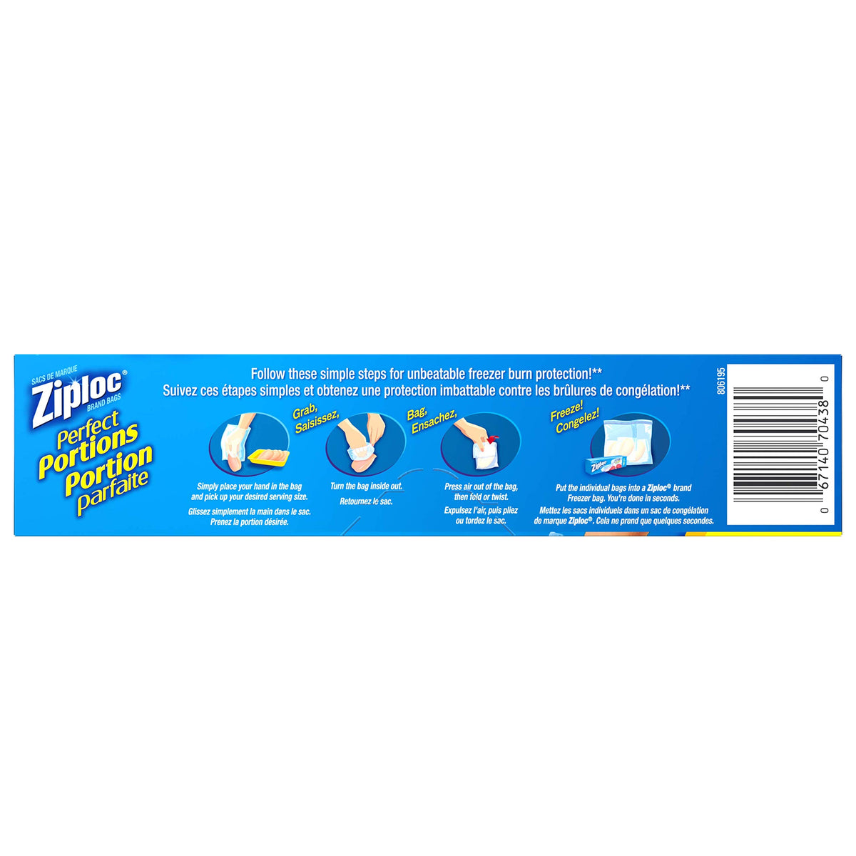 Ziploc Perfect Portions Freezer Bag, 75 Count