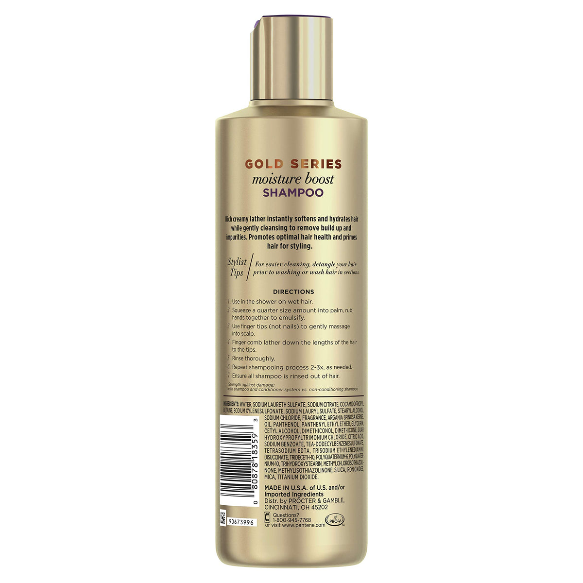 Pantene ProV Gold Series Boost, Moisture Shampoo, 9.1 Fl Oz