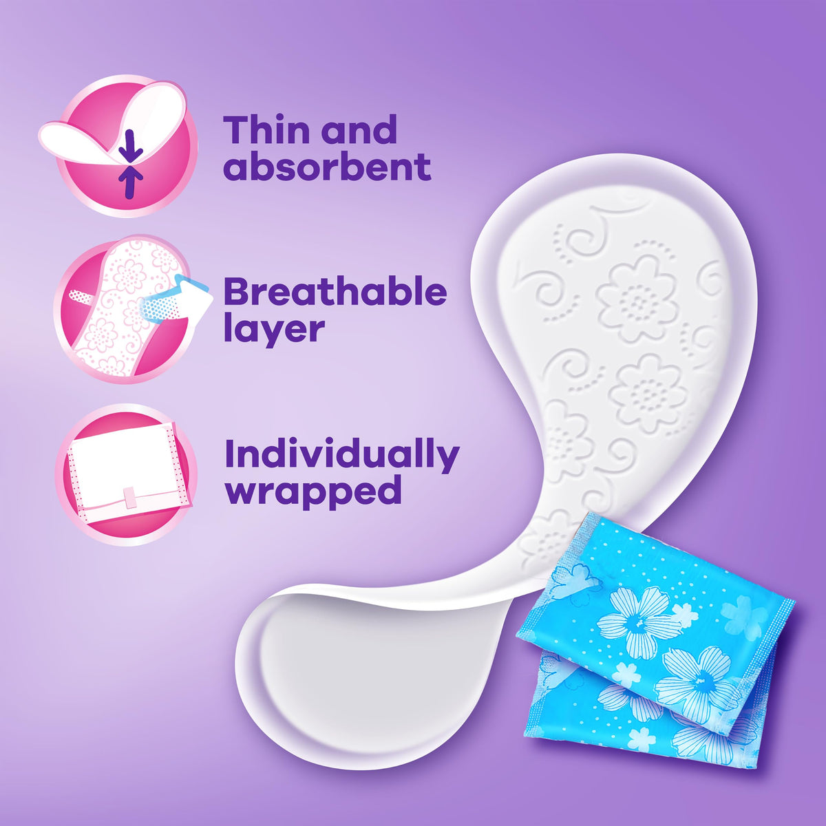Always Daily Fresh Thin Liners, Regular Absorbency, Unscented Panty Liners, 216 Count