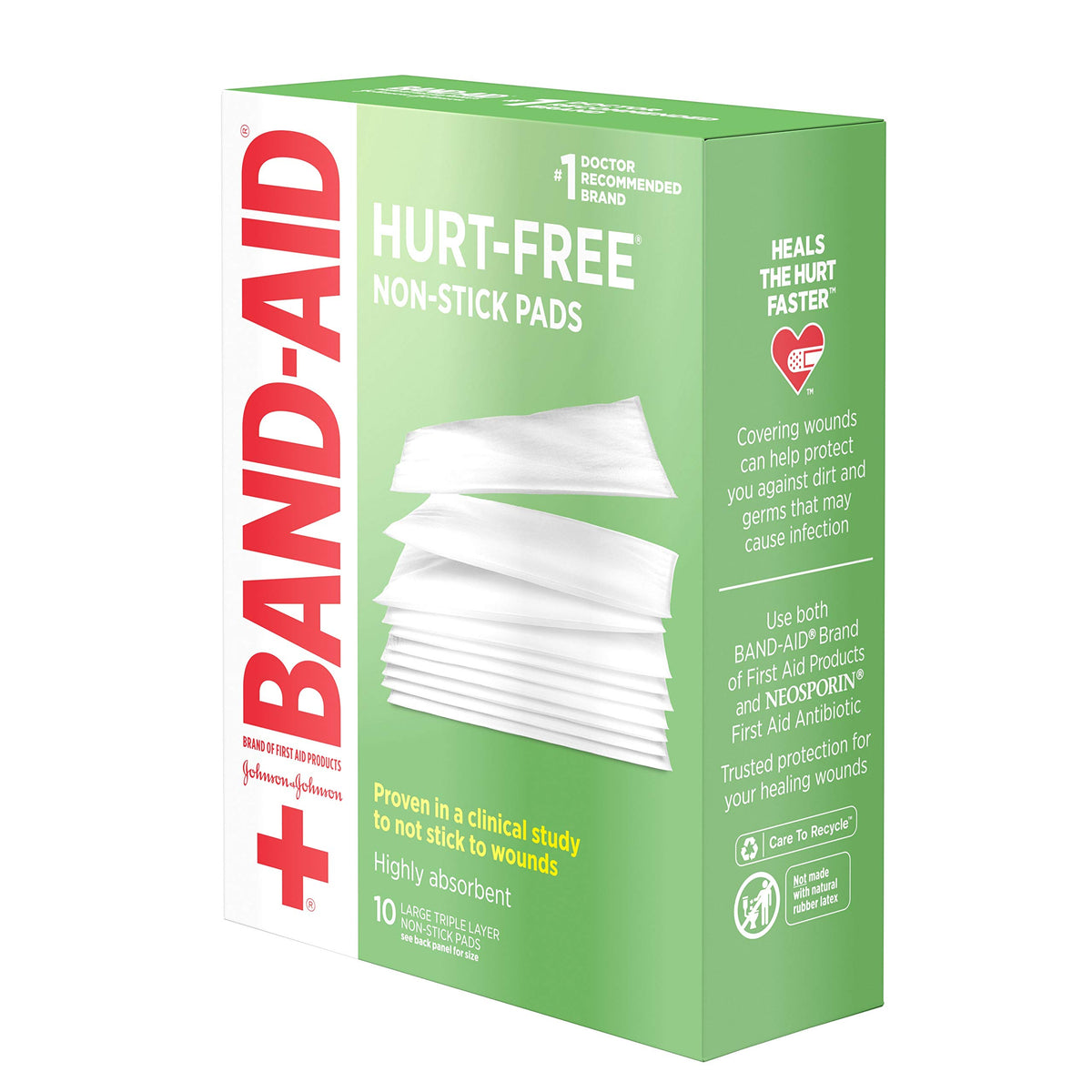 Band-Aid First Aid 3X4 in Nonstick Pads 10 ct