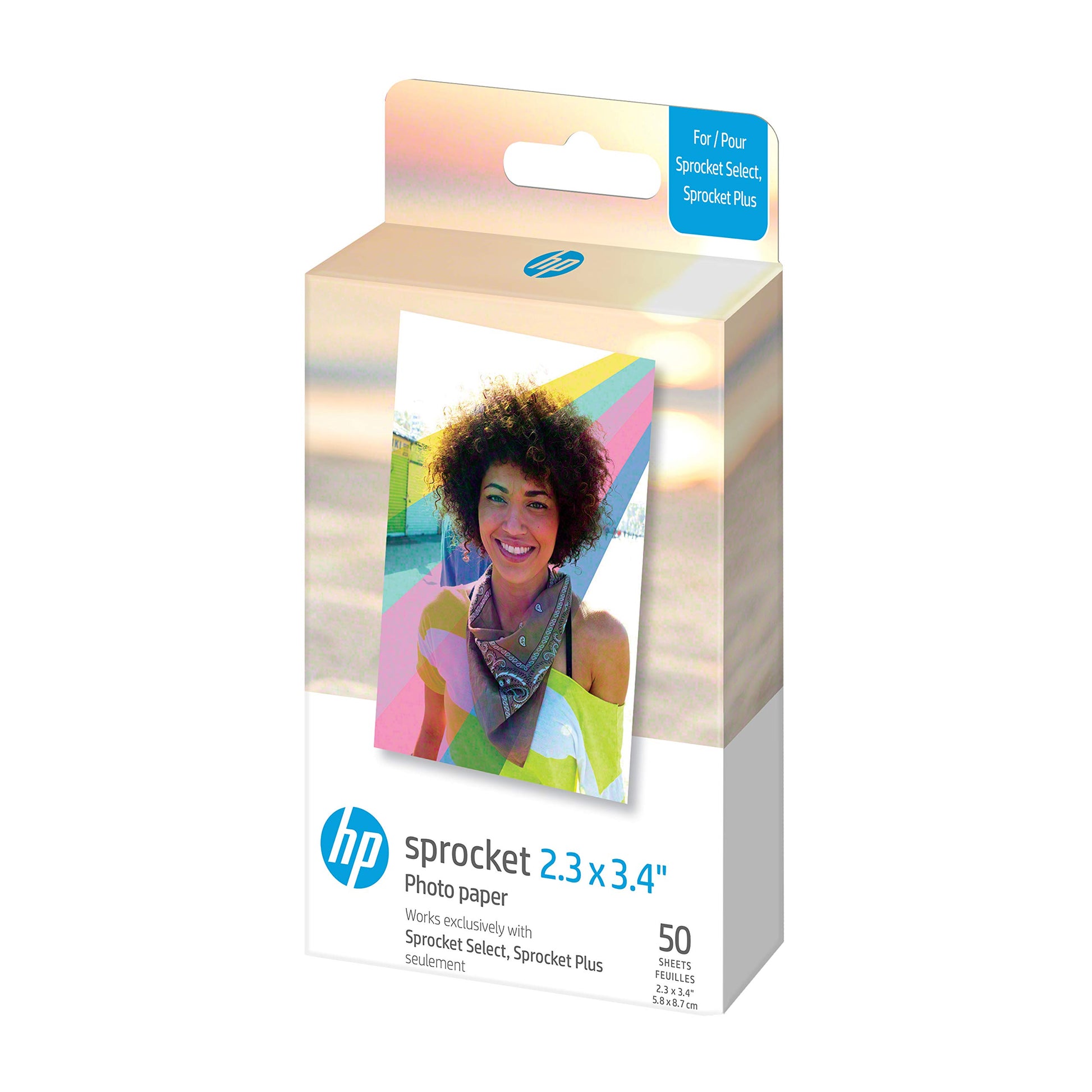 HP Sprocket 2.3 x 3.4 Premium Zink Sticky Back Photo Paper (50 Sheets) Starter Bundle