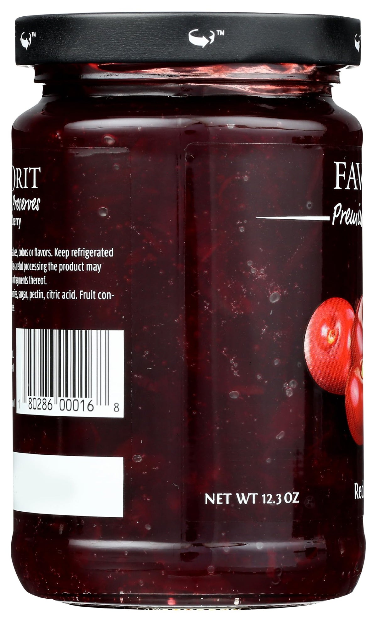Favorit Preserve Red Cherry, 12.3 oz