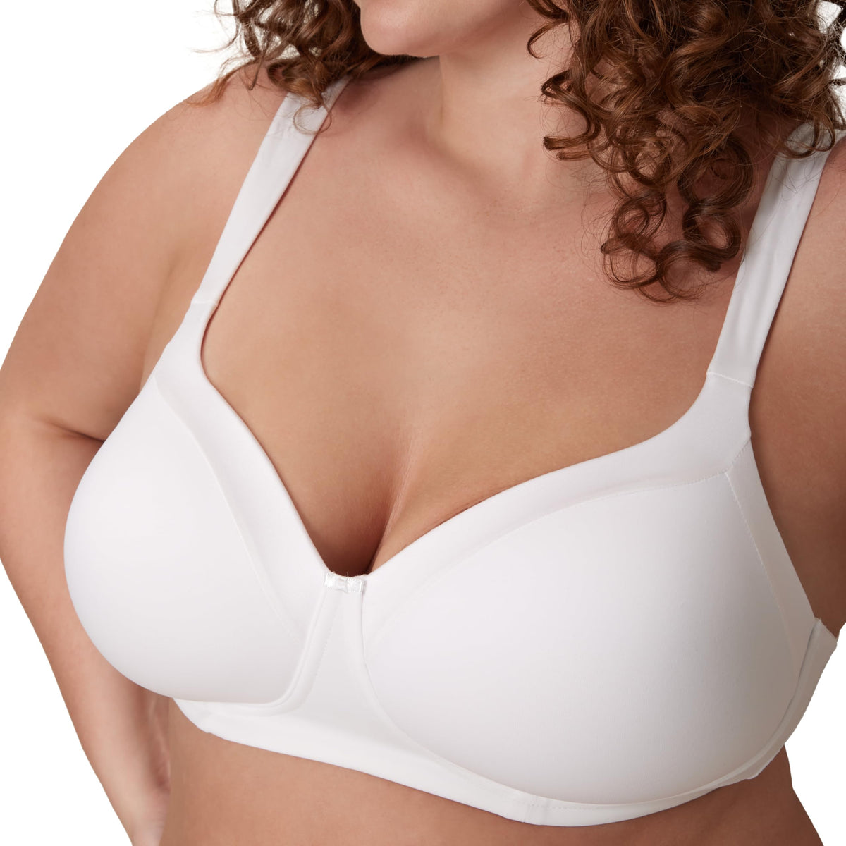 Playtex womens Secrets Shapes & Supports Full-figure Wirefree 4824 Balconette Bra, White, 42D US