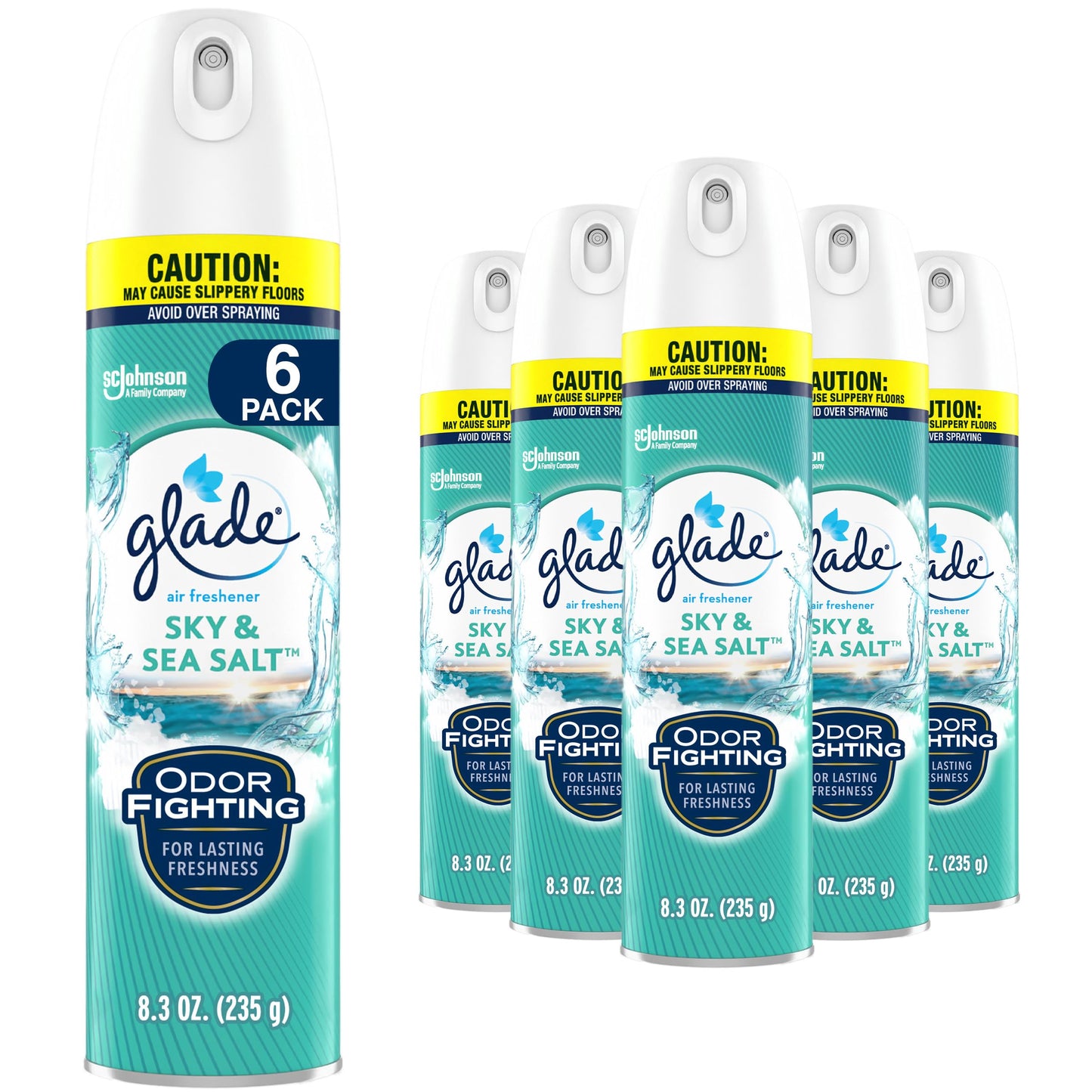 Glade Air Freshener, Room Spray, Sky & Sea Salt, 8.3 Oz, 6 Count