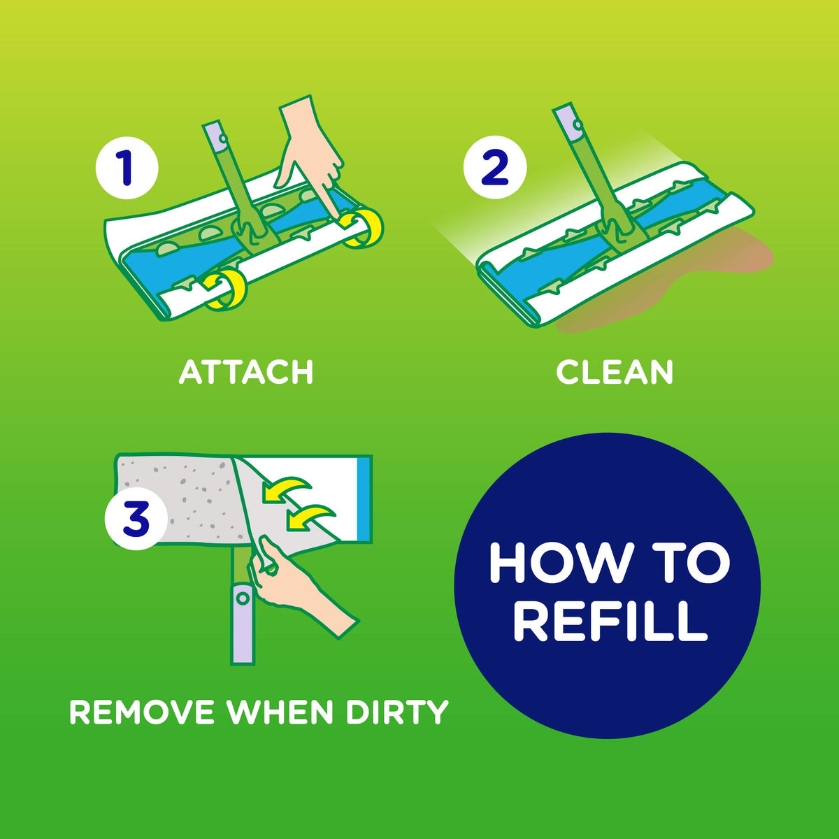 Swiffer Sweeper Dry Sweeping Pad Multi Surface Refills for X-Large Dusters Floor Mop, Unscented, 16 Count (Packaging May Vary)
