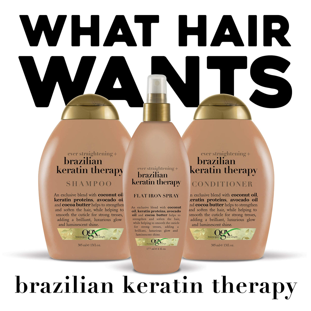 OGX Ever-Straightening + Brazillian Keratin Therapy Conditioner, 13 Ounce