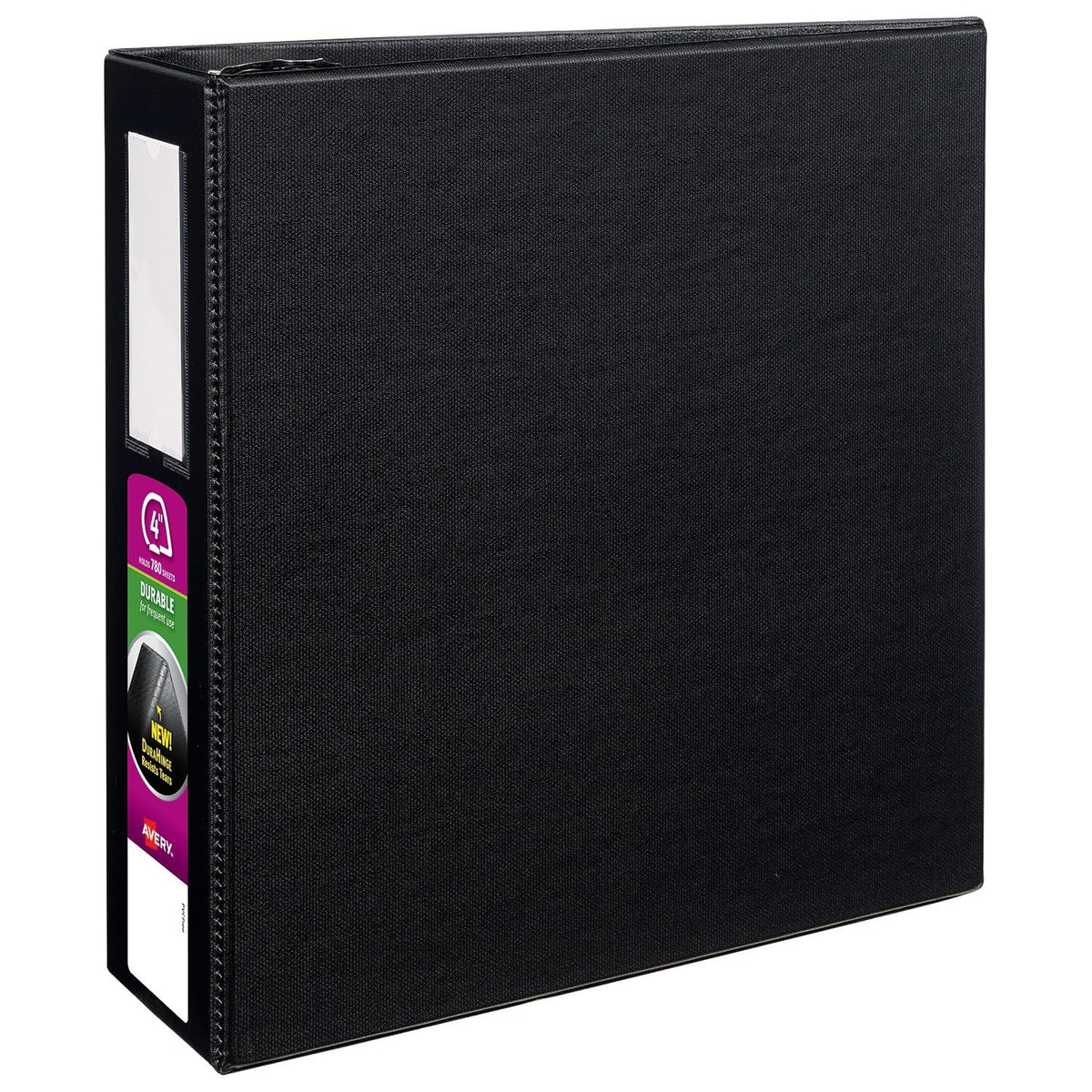 Avery Durable View 3 Ring Binders, 4" One Touch EZD Rings, 1 Black Binder (08802)
