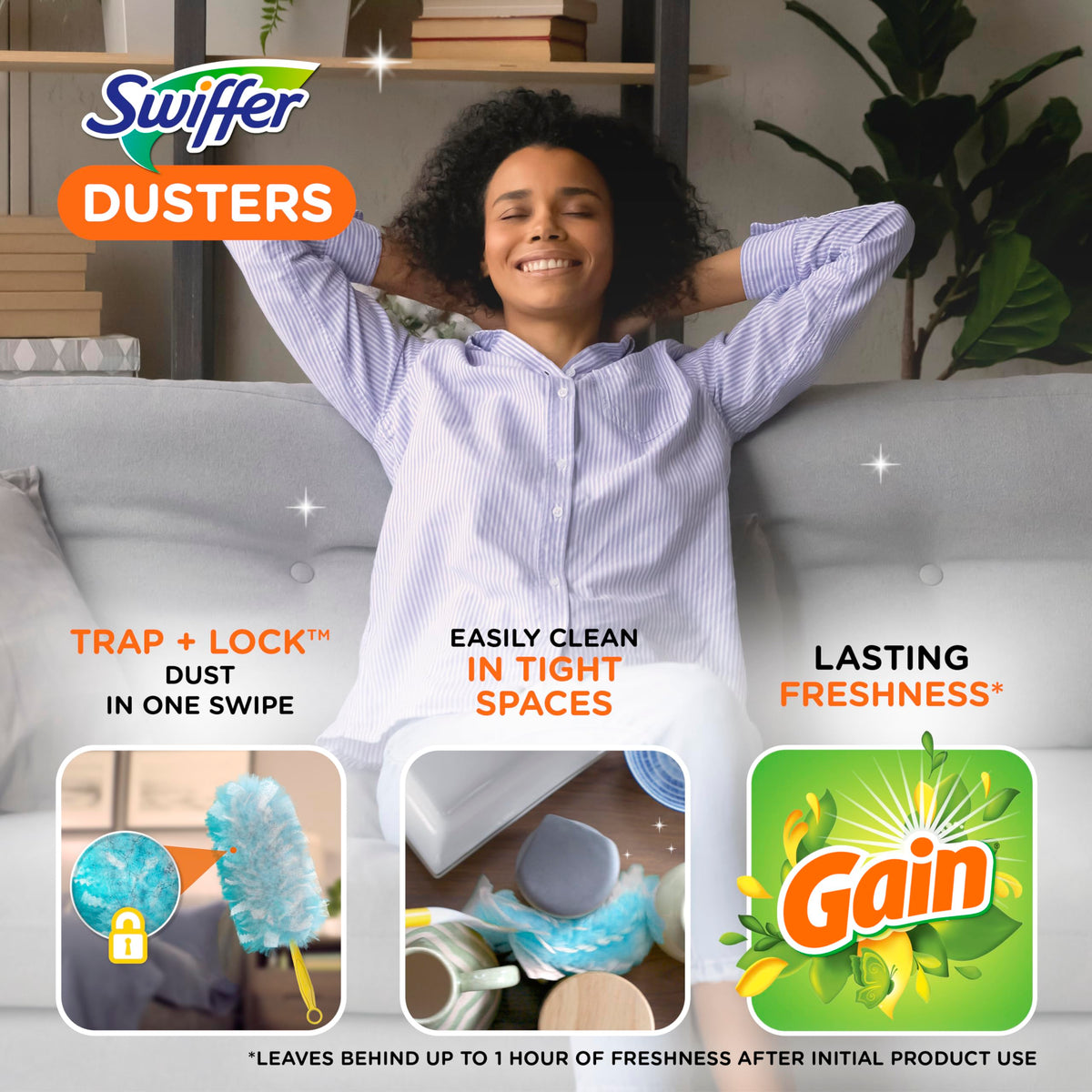 Swiffer 180 Duster, Car Duster Refills, Gain Scent, 10 Count