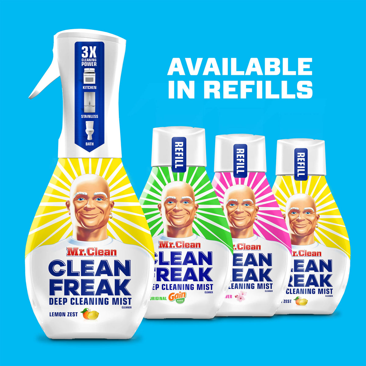 Mr. Clean Freak Deep Cleaning Mist Spray Refill, Lemon Zest