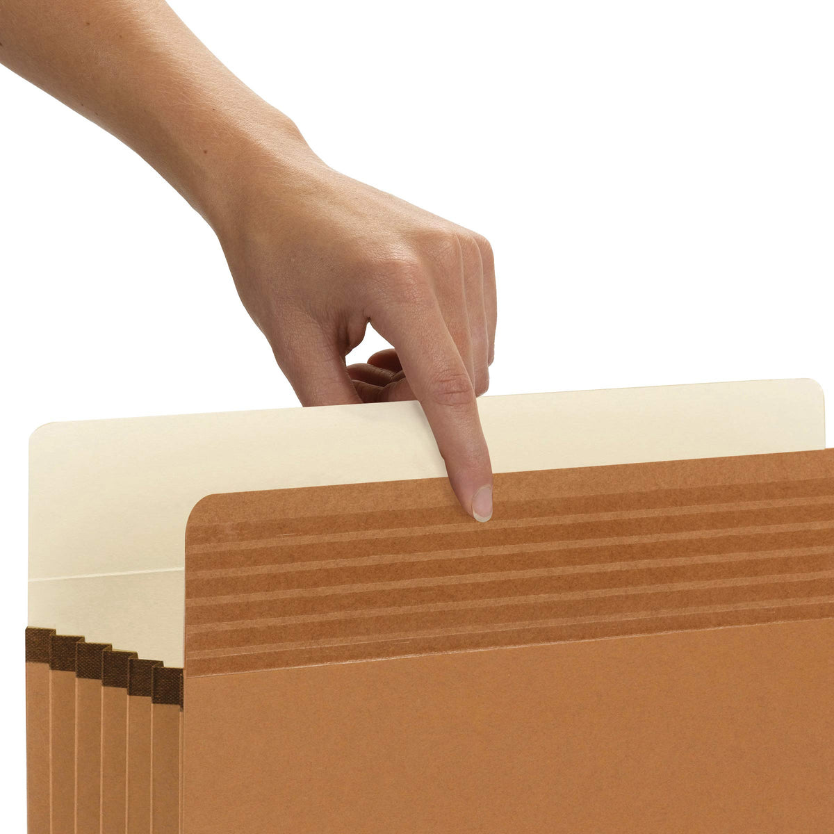 Smead Easy Grip® File Pocket, Straight-Cut Tab, 5-1/4" Expansion, Legal Size, Redrope, 10 per Box (73211)