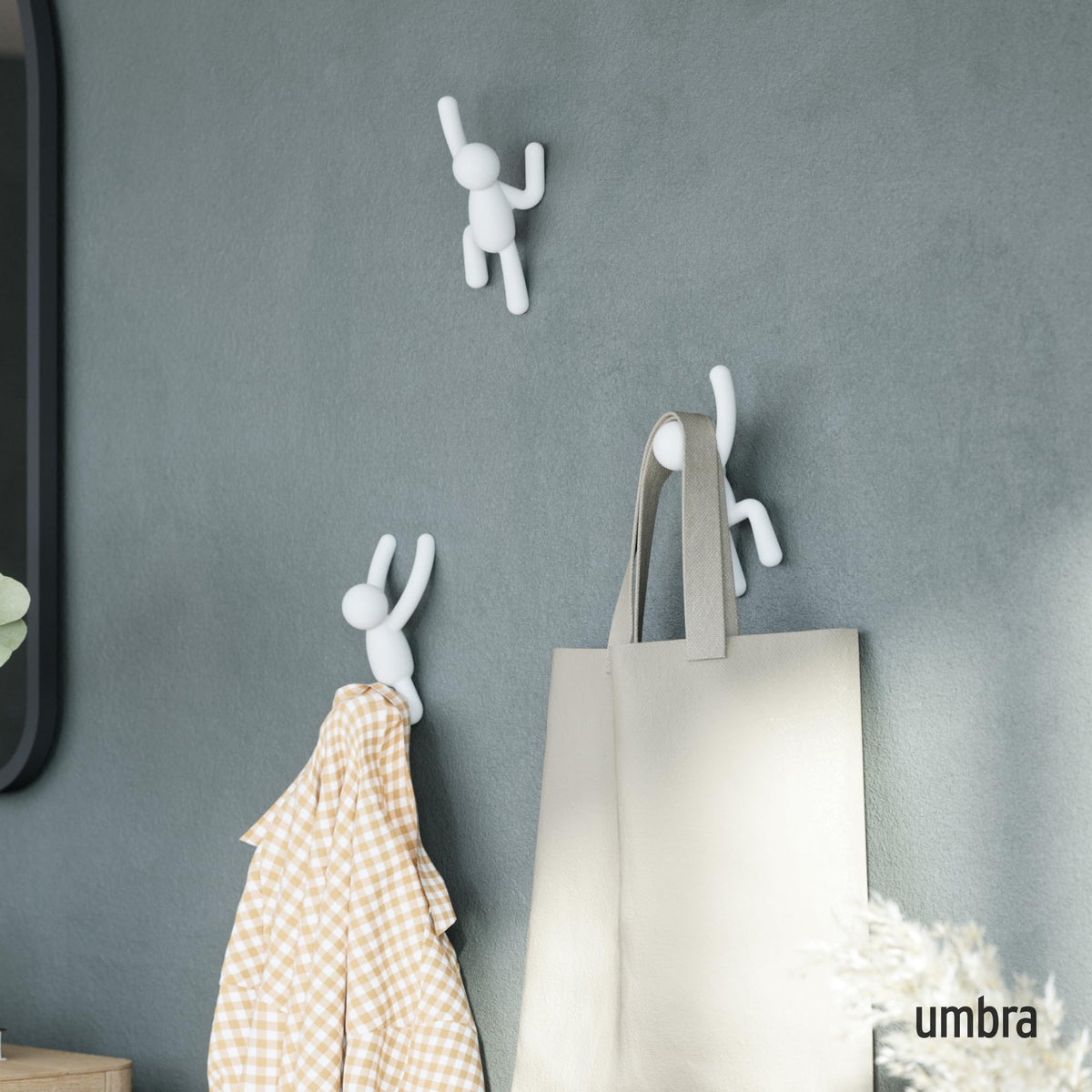 Umbra Buddy Wall Hooks, White, Set of 3