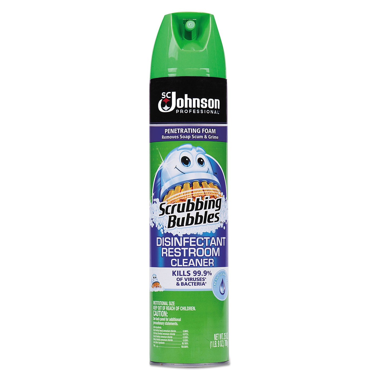 Scrubbing Bubbles 682264 Multi Surface Bathroom Cleaner, Clean Fresh Scent, 25 oz Aerosol Can (Case of 12)