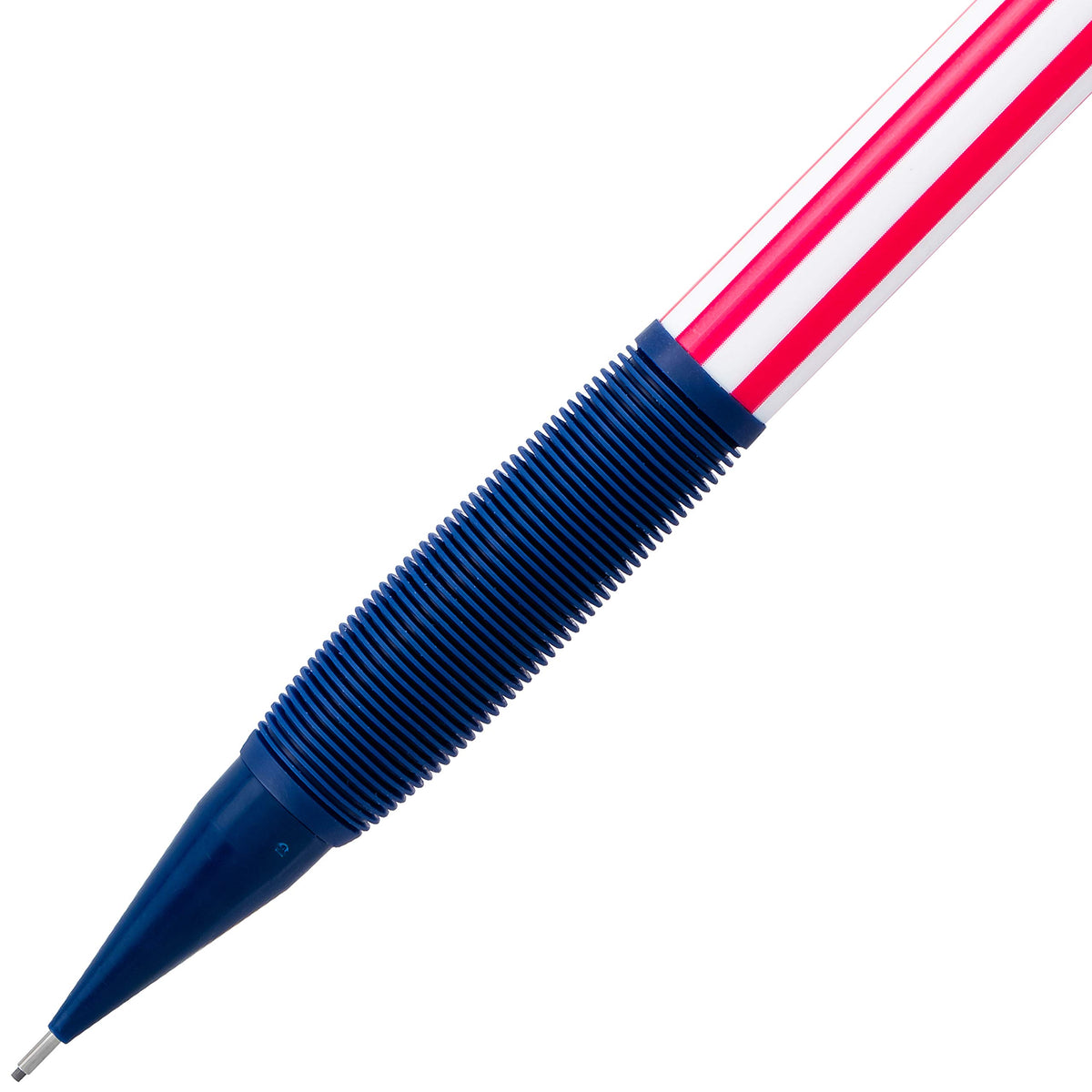 Pentel Icy Mechanical Pencil, (0.7mm) Medium Line, Flag Barrel, Assorted Grips (B/C/W) Clear Dozen Box
