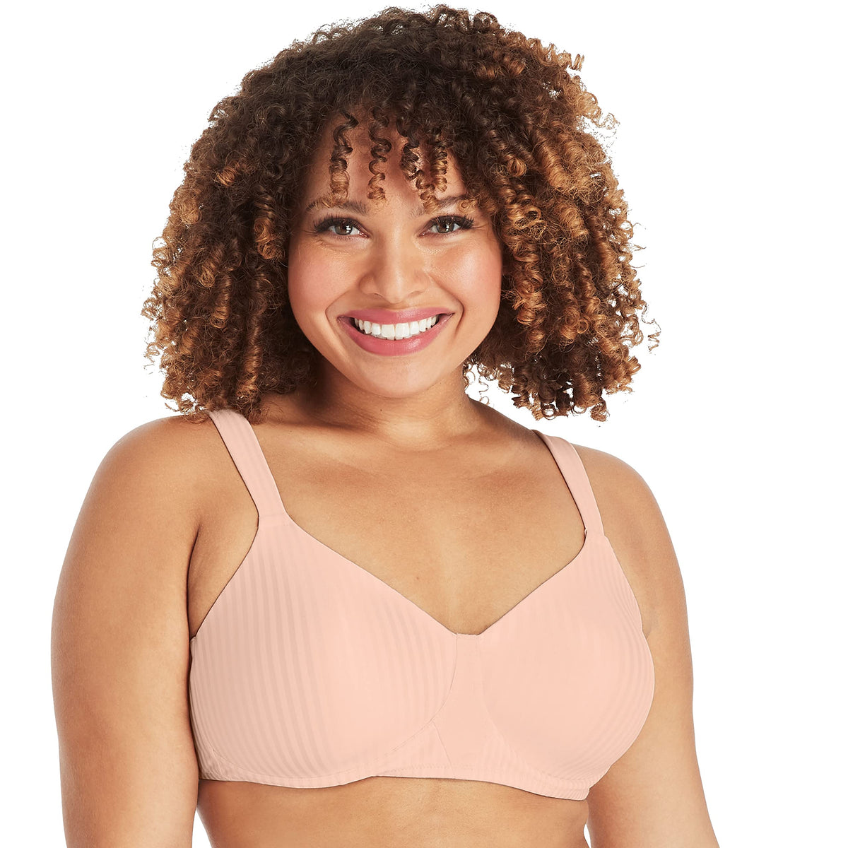 PLAYTEX Womens Perfectly Smooth Full-coverage Wireless T-shirt For Figures Full Coverage Bra, Pink Pirouette, 36DDD US
