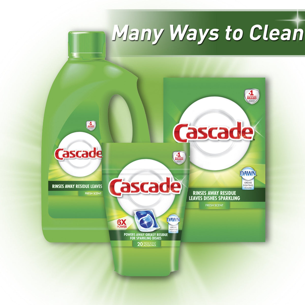 Cascade Powder Dishwasher Detergent, Fresh Scent 75 Oz