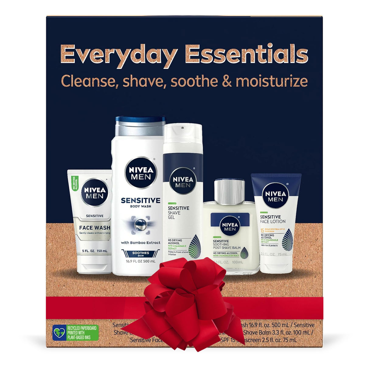 NIVEA MEN Complete Collection Skin Care Set for Sensitive Skin, 5 Piece Set