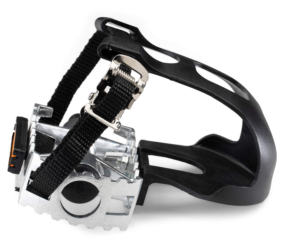 Schwinn Alloy Bike Pedals with Toe Straps, Fits Most Adult Bikes for Men and Women, 9/16 Inch Compatible, One Pair, Bike Pedal Replacement, Silver