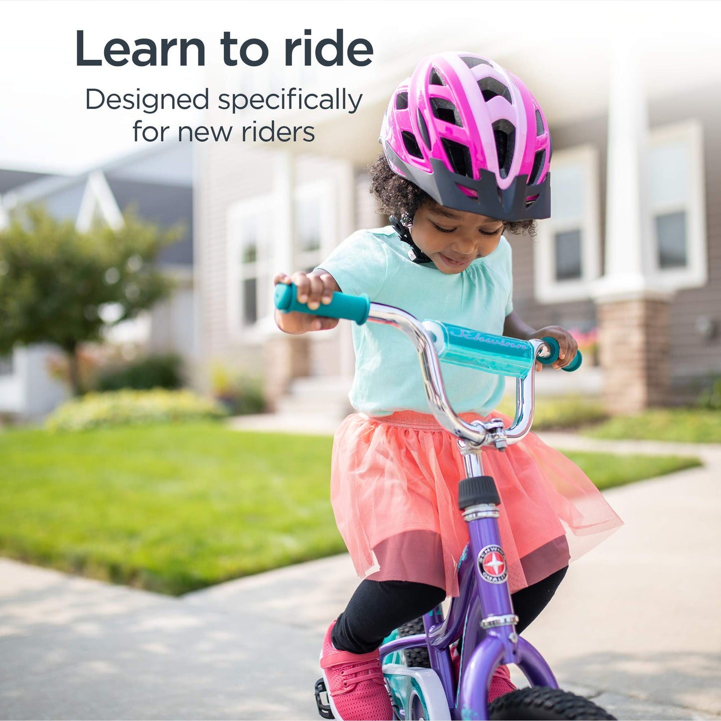 Schwinn Hopscotch Quick Build Kids Bike, 12-Inch Wheels, Smart Start Steel Frame, Easy Tool-Free Assembly, Purple