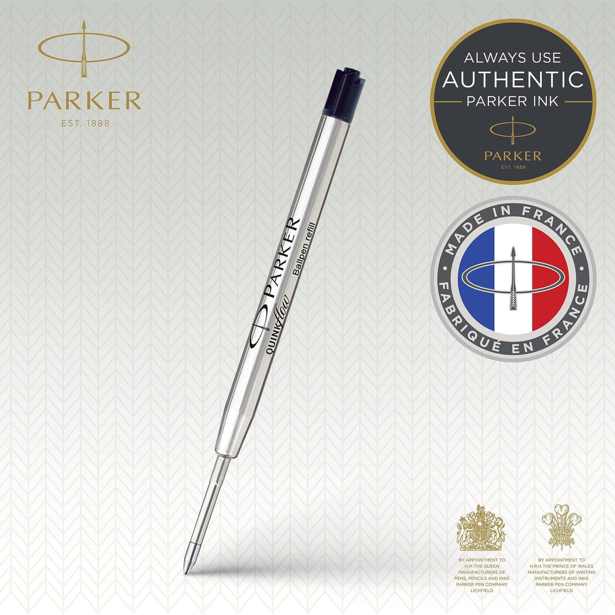 Parker QUINKflow Ballpoint Pen Ink Refills Medium Tip Black 3 Count