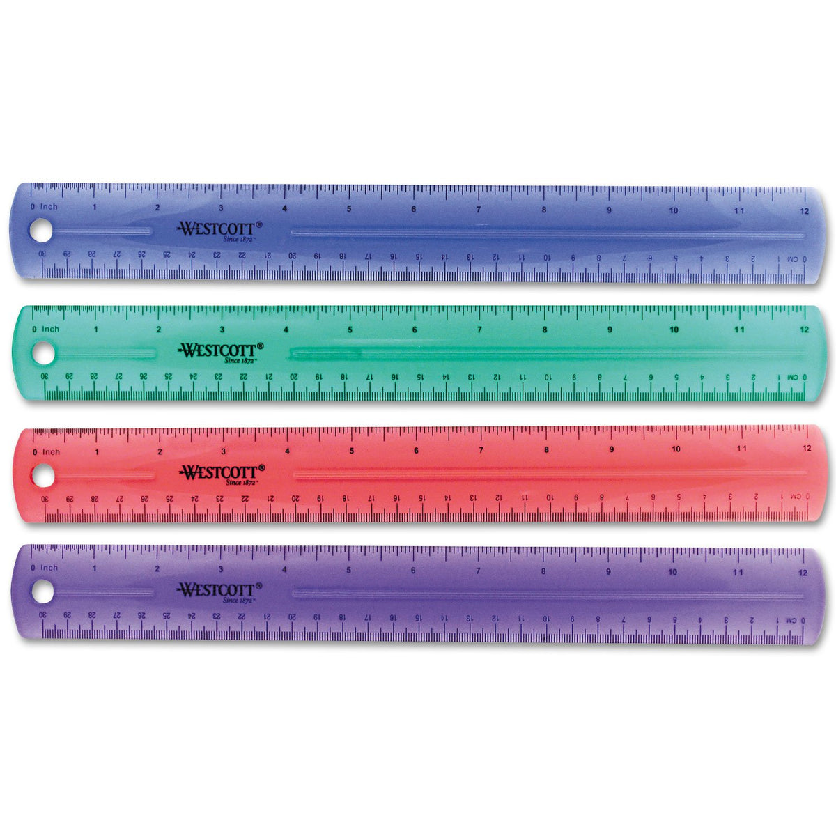 Westcott 12975 12-Inch Jewel Colored Ruler