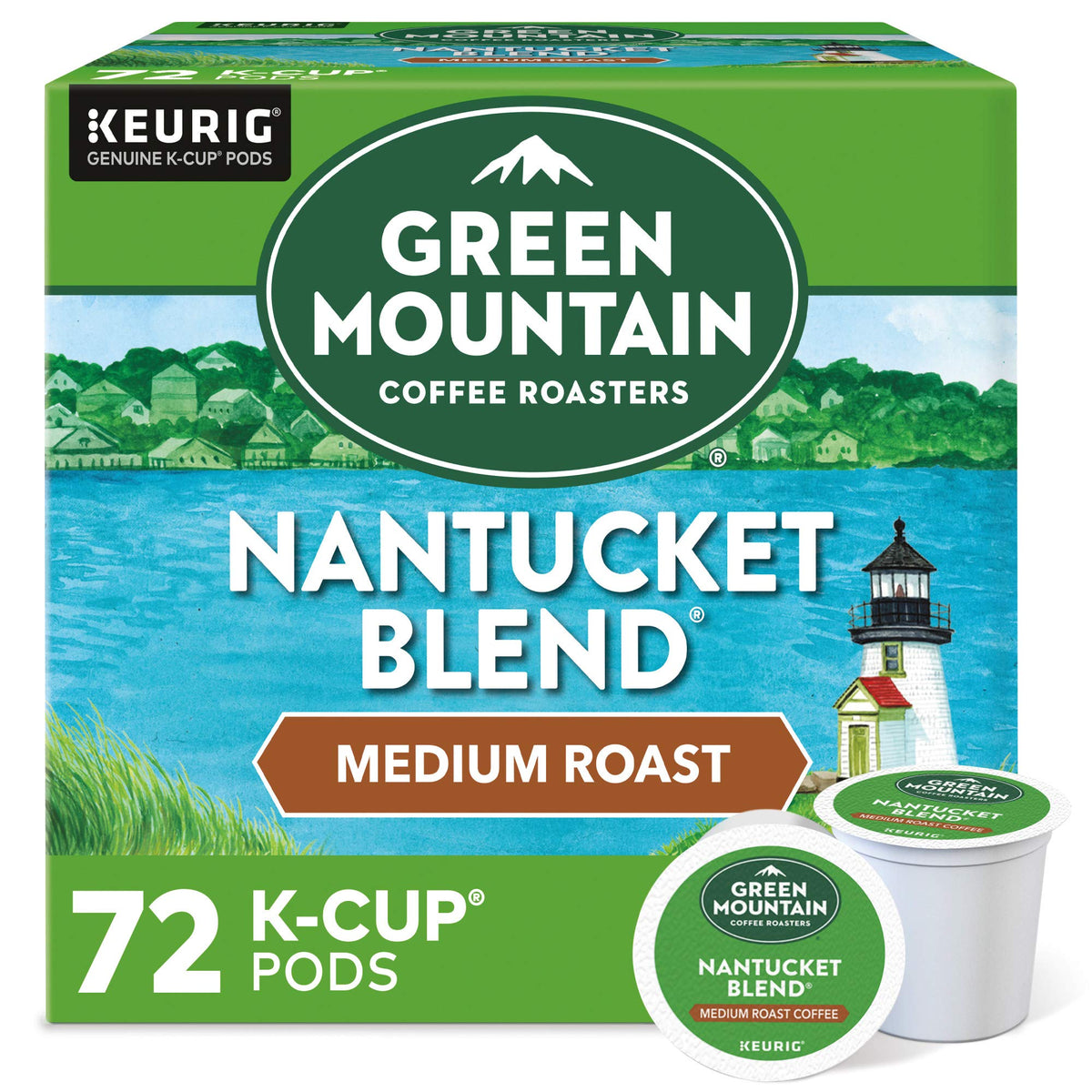 Green Mountain Coffee Roasters Nantucket Blend, Single-Serve Keurig K-Cup Pods, Medium Roast Coffee Pods, 72 Count