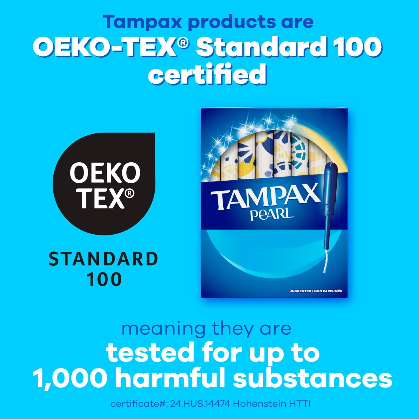 Tampax Pearl Tampons for Women Multipack, with LeakGuard Braid, Light/Regular Absorbency, Unscented, 204 Count (6 Packs of 34)