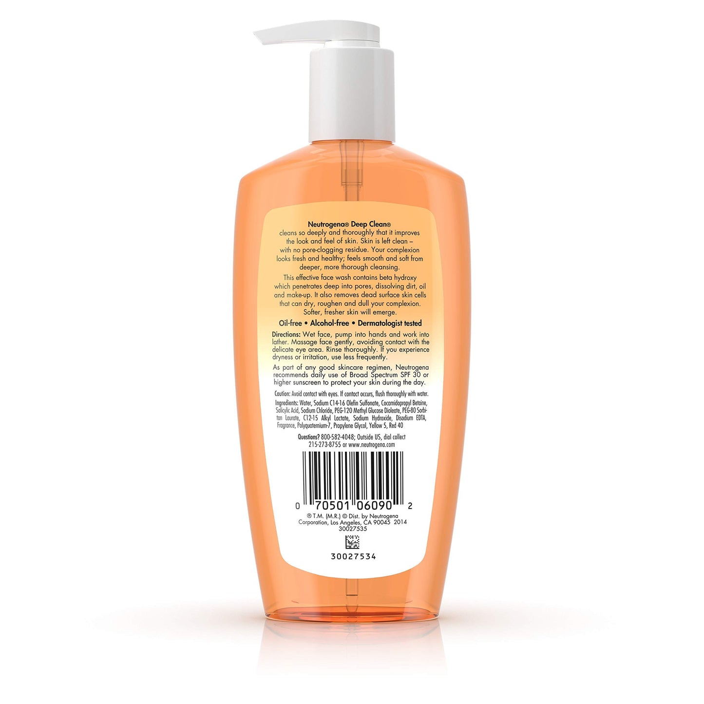 Neutrogena Deep Clean Facial Cleanser, Normal to Oily Skin, 6.7 Ounce
