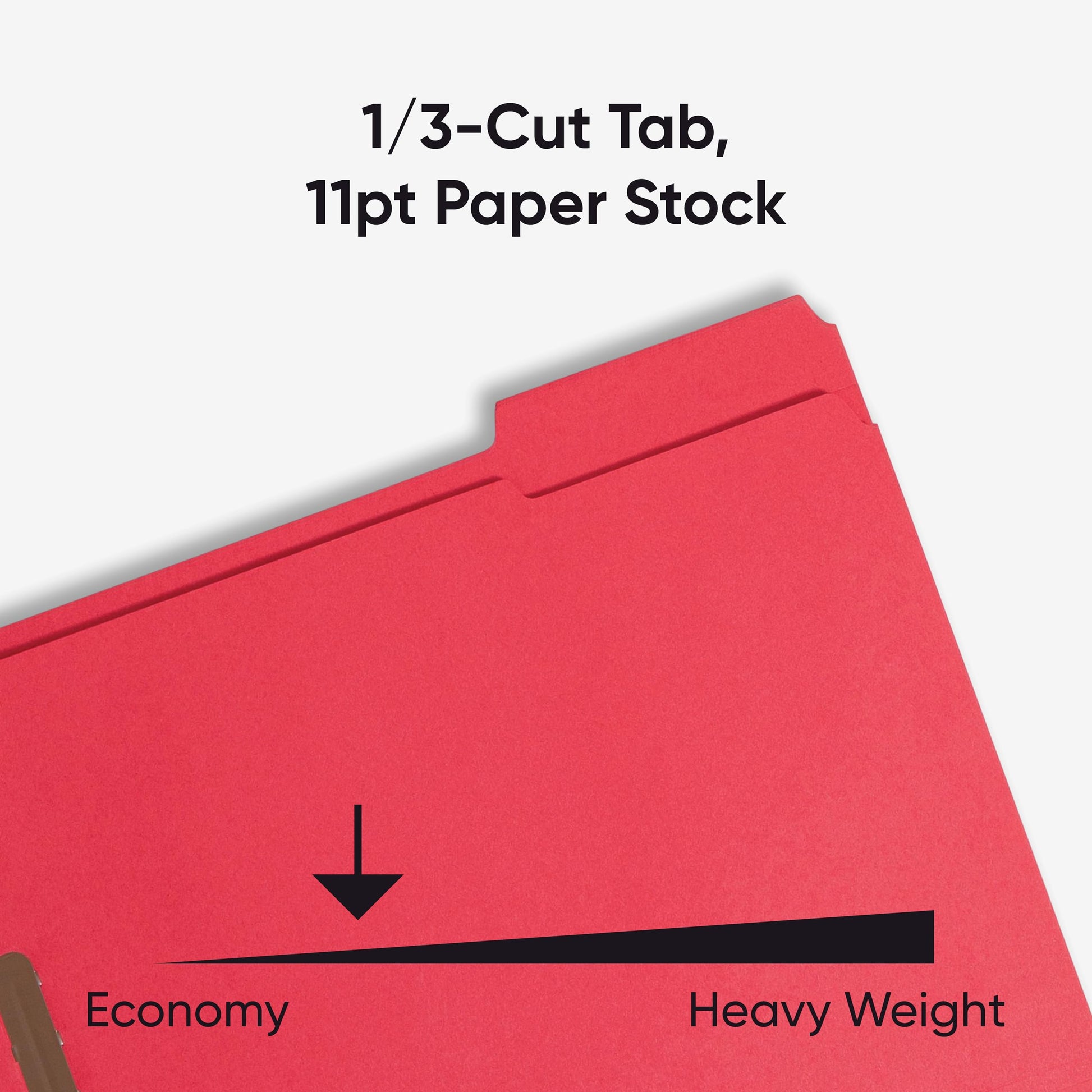 Smead Fastener File Folders, 50 Count, Red, Reinforced 1/3-Cut Tabs, 2 Fasteners, Letter Size (12740)