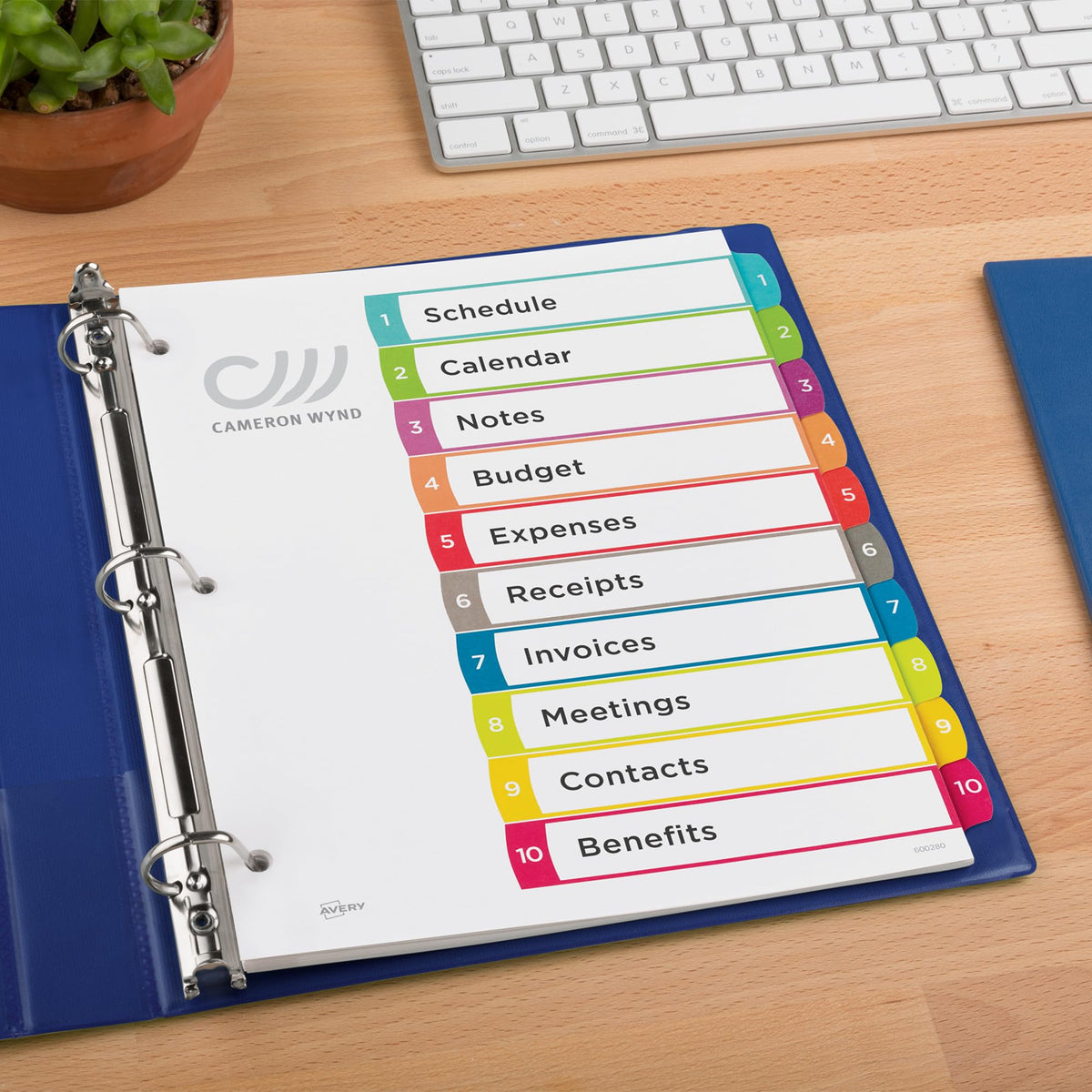 Avery 10 Tab Dividers for 3 Ring Binders, Customizable Table of Contents, Multicolor Tabs, 1 Set (11842)