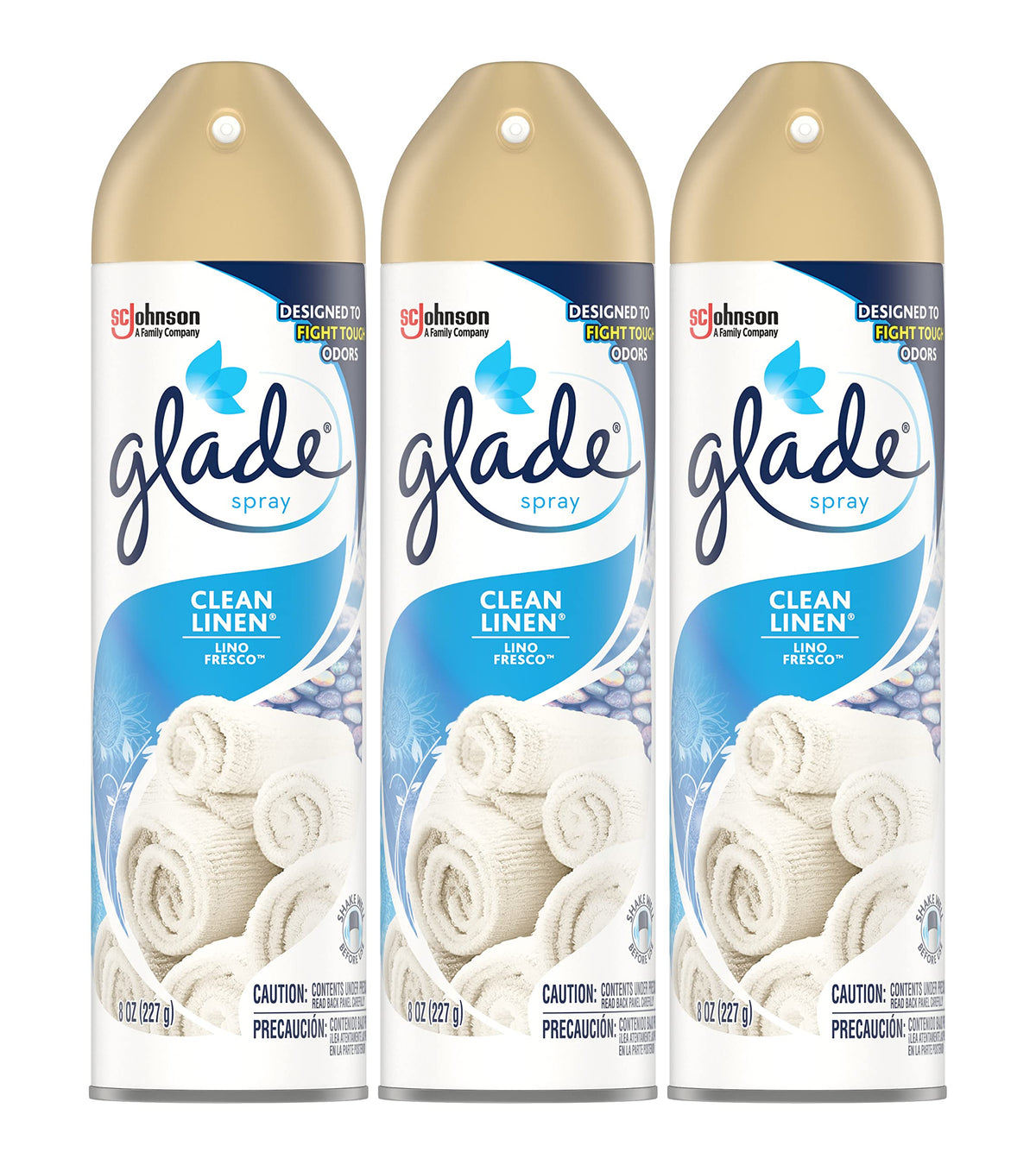 Glade Air Freshener 8 Oz Clean Lenin 3-Pack