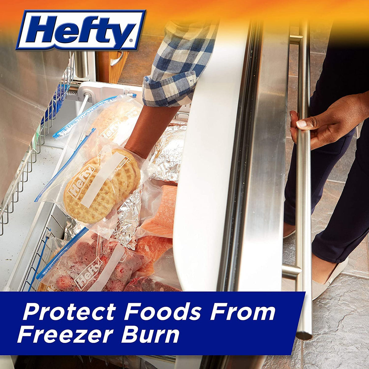 Hefty Slider Freezer Bags, Gallon, Value Pack, 25 Count (Pack of 2) 50 Bags Total