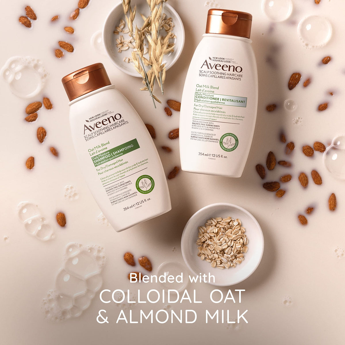 Aveeno Scalp Soothing Oat Milk Blend Shampoo, Fresh, 12 Fl Oz