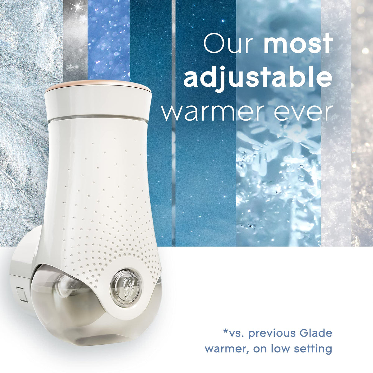 Glade PlugIns Refills Air Freshener Starter Kit, Scented and Essential Oils for Home and Bathroom, Snow Much Fun, 0.67 Fl Oz, 1 Warmer + 1 Refill