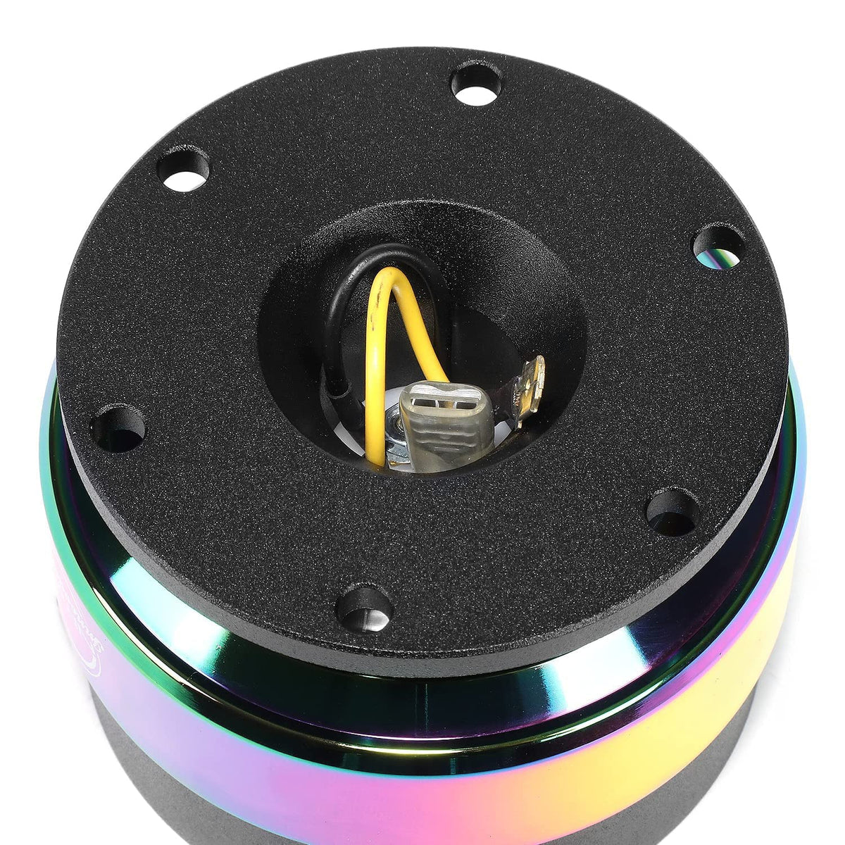 NRG Innovations Steering Wheel Quick Release Kit, Black Body, Neo Chrome Ring, 6x70mm & 6x74mm Bolt Pattern, NRG-SRK-200BK-MC