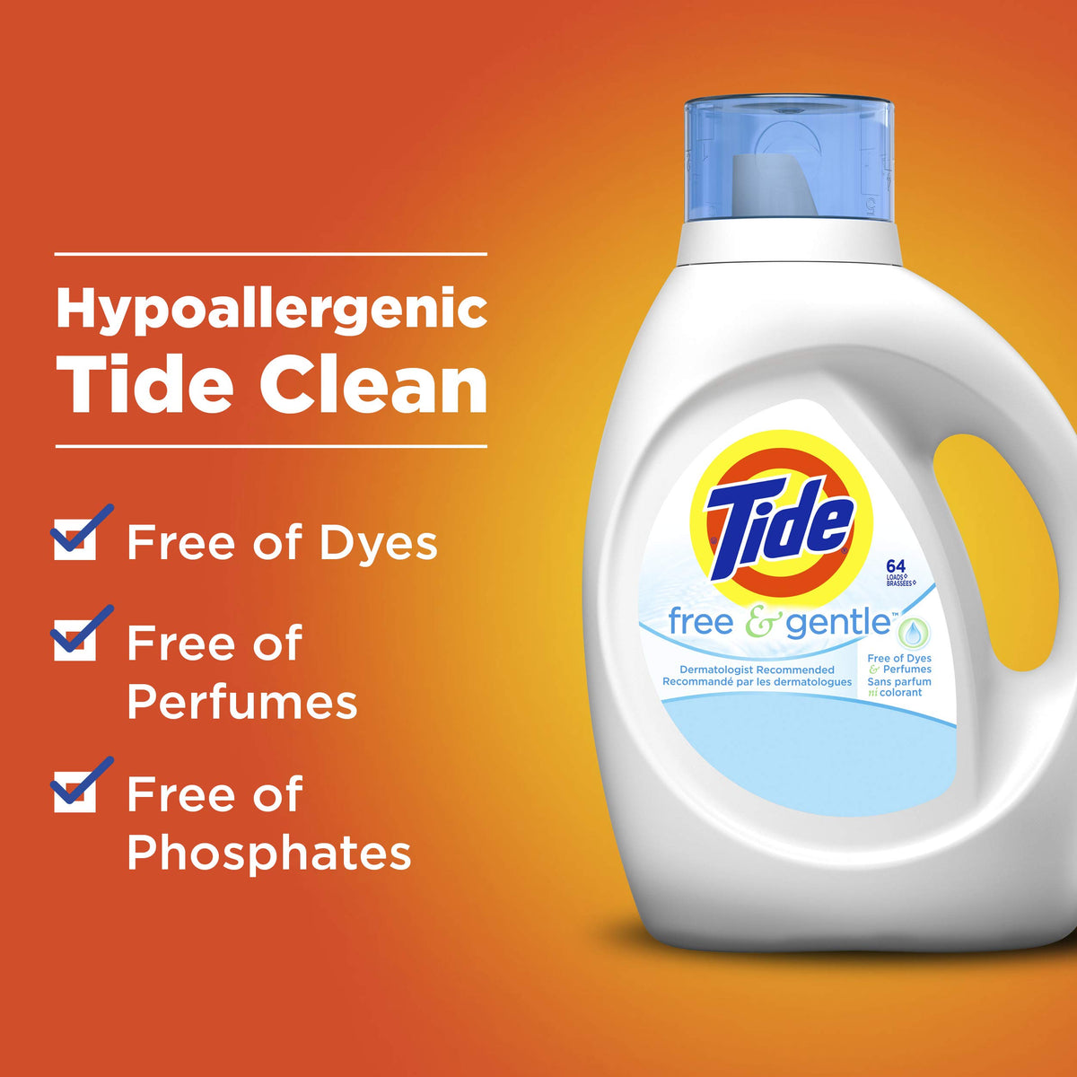 Tide, PGC41823, Free & Gentle Detergent, 1 / Bottle