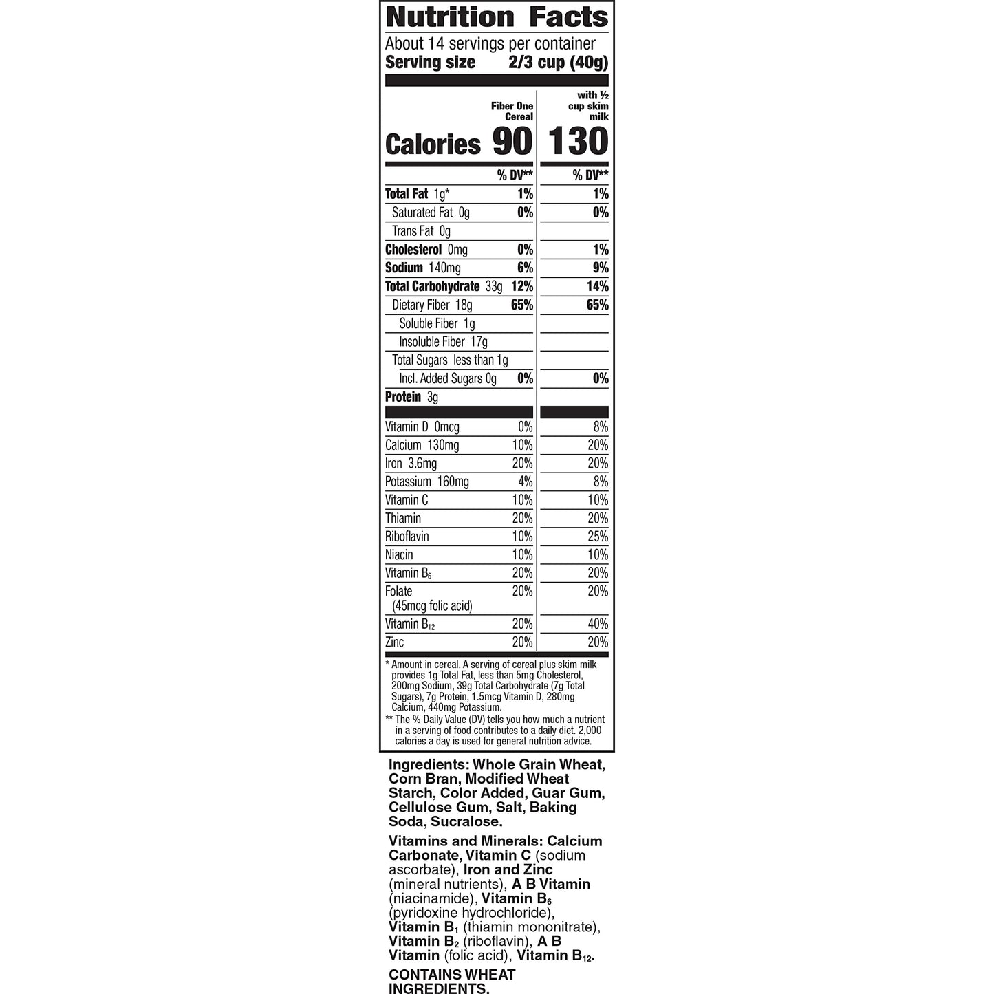 Fiber One Breakfast Cereal, Original Bran, 19.6 oz (Pack of 6)