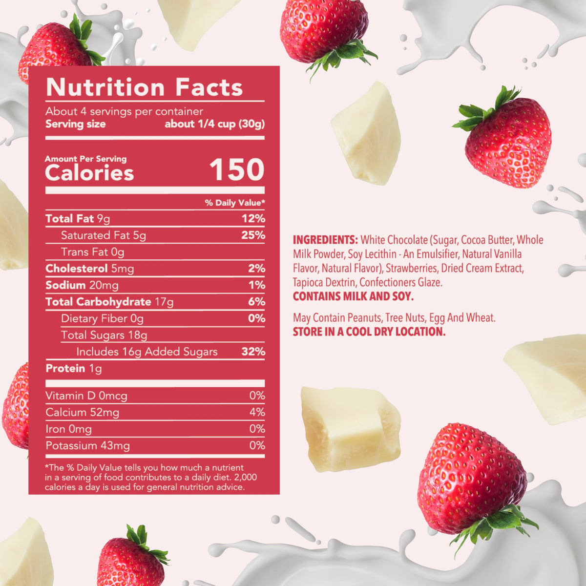 Tru Fru Hyper-Dried Strawberries & Crème, 4.2oz