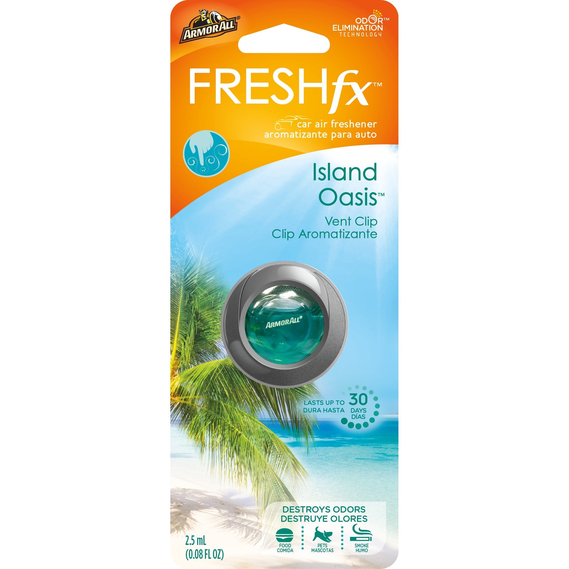 Armor All FRESH fx Car Air Freshener Vent Clip – Island Oasis Scent (0.08 fluid ounces)
