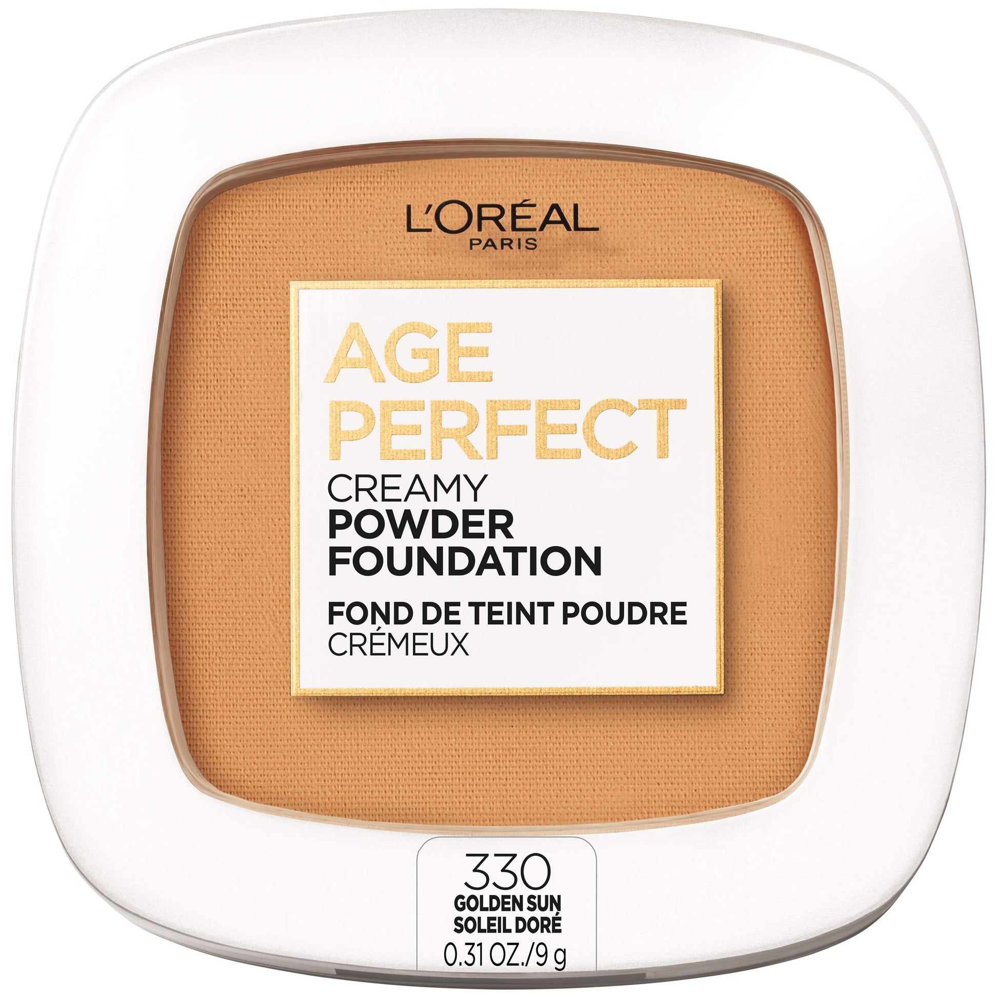 Lâ€™OrÃ©al Paris Age Perfect Creamy Powder Foundation Compact, 330 Golden Sun, 0.31 Ounce
